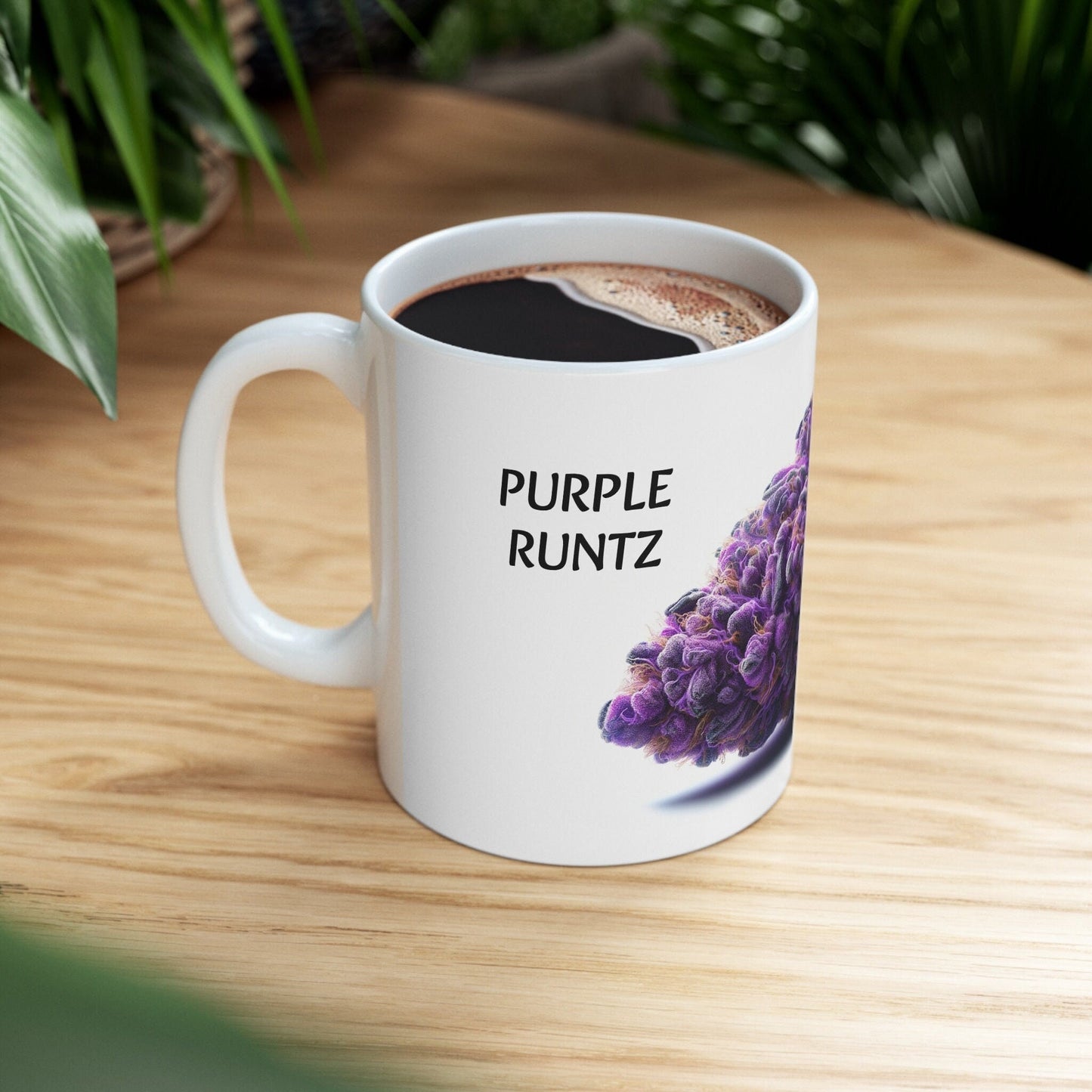 PURPLE RUNTZ - Weed Coffee Mug (11oz) - Perfect Strains Gift for Smokers, Stoners, Growers; Wake and Bake Mug / 420 Weed Mug, Marijuana Gift