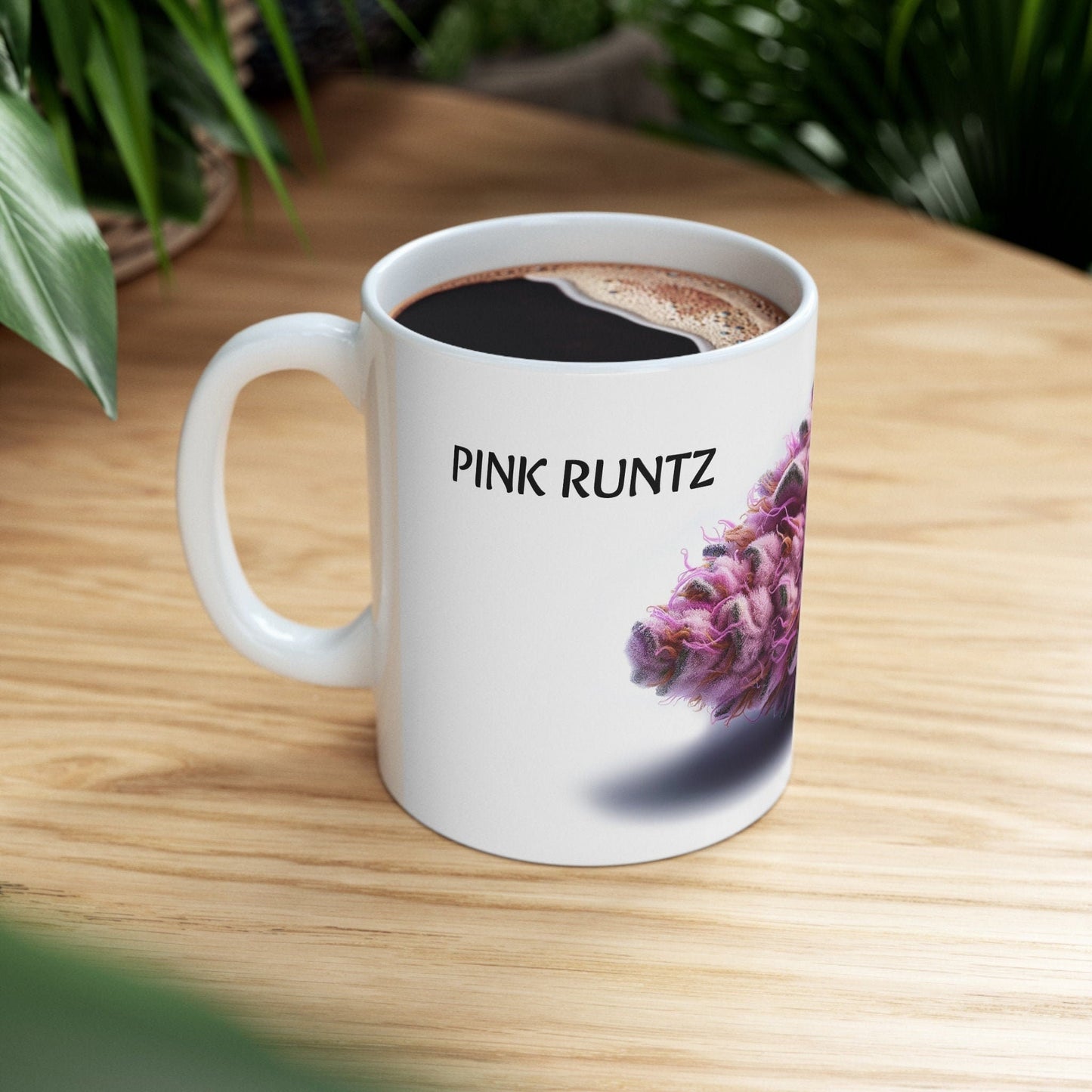 PINK RUNTZ - Weed Coffee Mug (11oz) - Perfect Strains Gift for Smokers, Stoners, Growers; Wake and Bake Mug / 420 Weed Mug, Marijuana Gift
