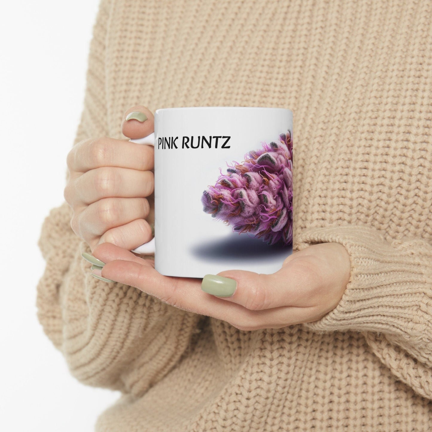 PINK RUNTZ - Weed Coffee Mug (11oz) - Perfect Strains Gift for Smokers, Stoners, Growers; Wake and Bake Mug / 420 Weed Mug, Marijuana Gift