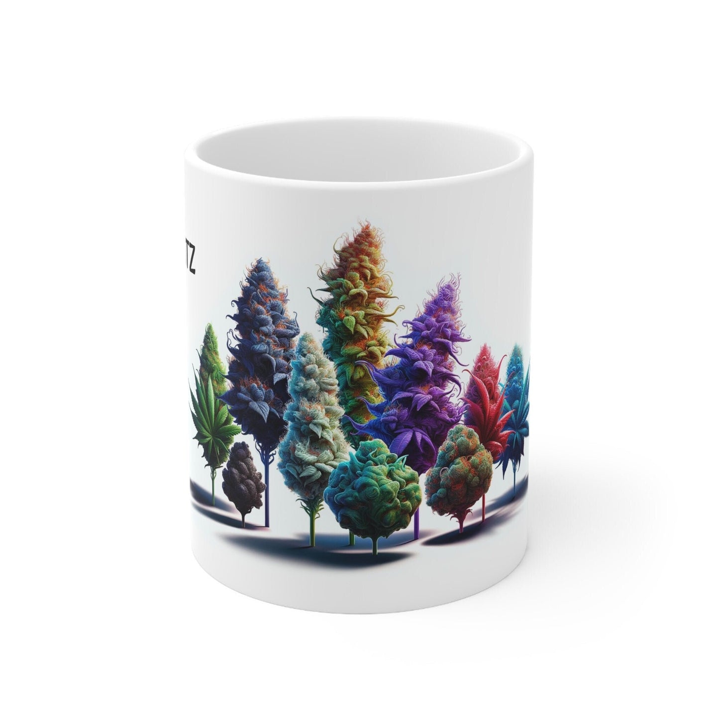 RUNTZ - Weed Coffee Mug (11oz) - Perfect Strains Gift for Smokers, Stoners, Growers; Wake and Bake Mug / 420 Weed Mug, Marijuana Gift