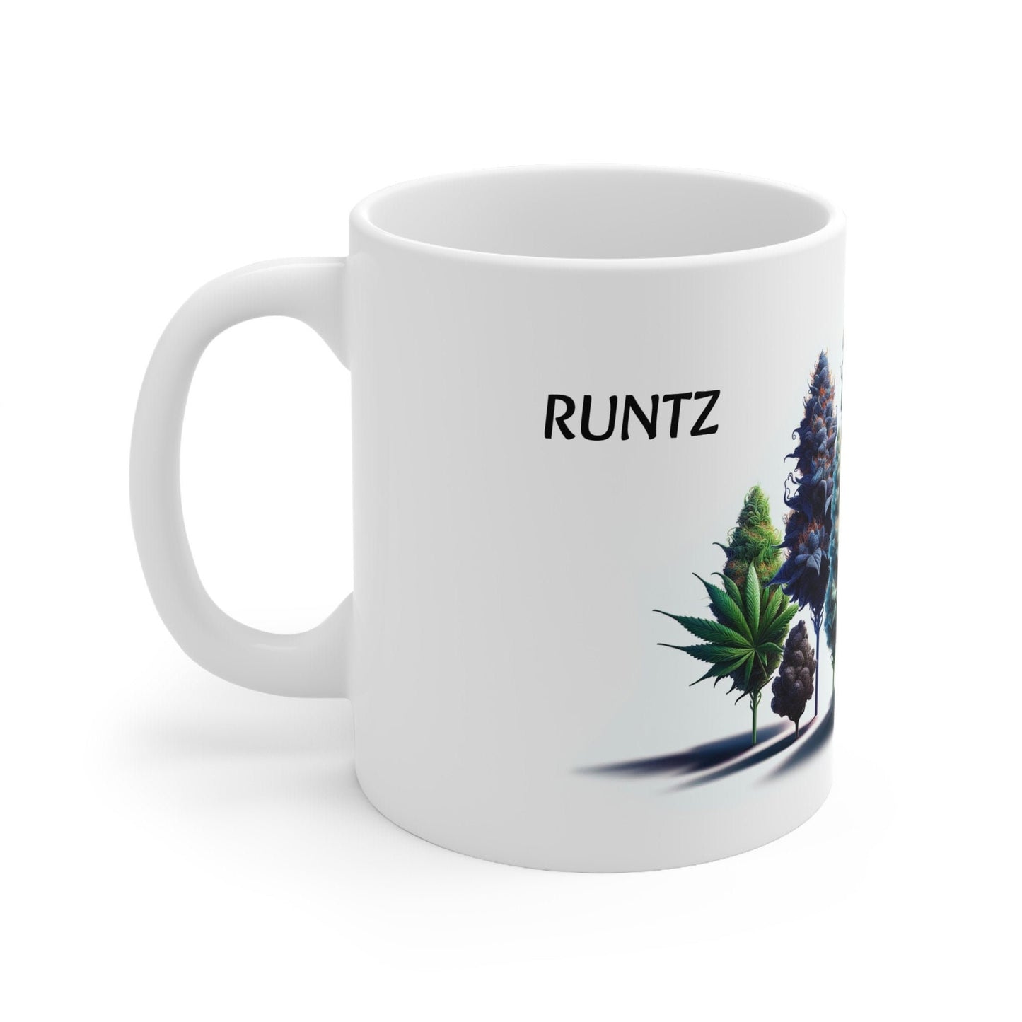 RUNTZ - Weed Coffee Mug (11oz) - Perfect Strains Gift for Smokers, Stoners, Growers; Wake and Bake Mug / 420 Weed Mug, Marijuana Gift