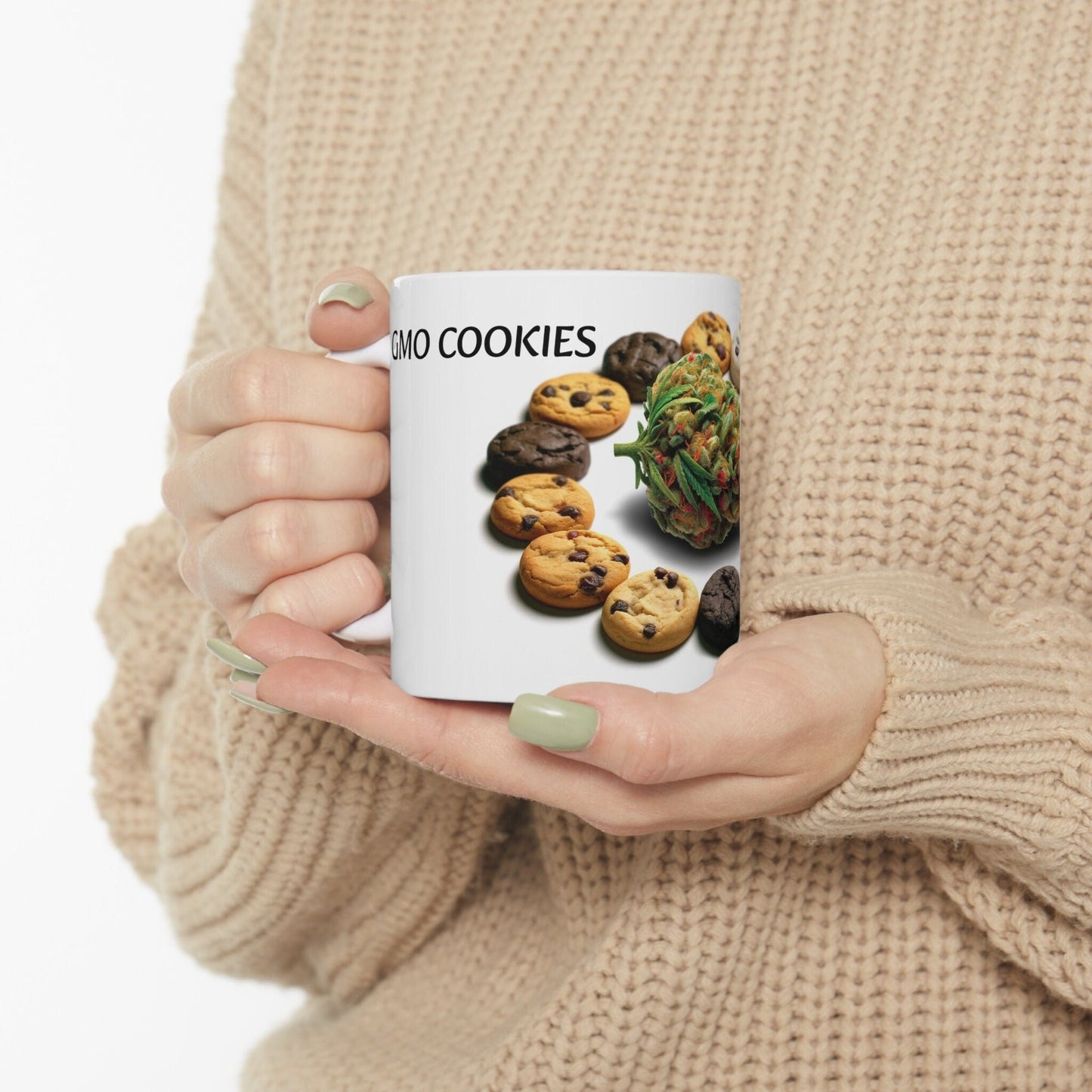 GMO COOKIES - Weed Coffee Mug (11oz) - Perfect Strains Gift for Smokers, Stoners, Growers; Wake and Bake Mug / 420 Weed Mug, Marijuana Gift
