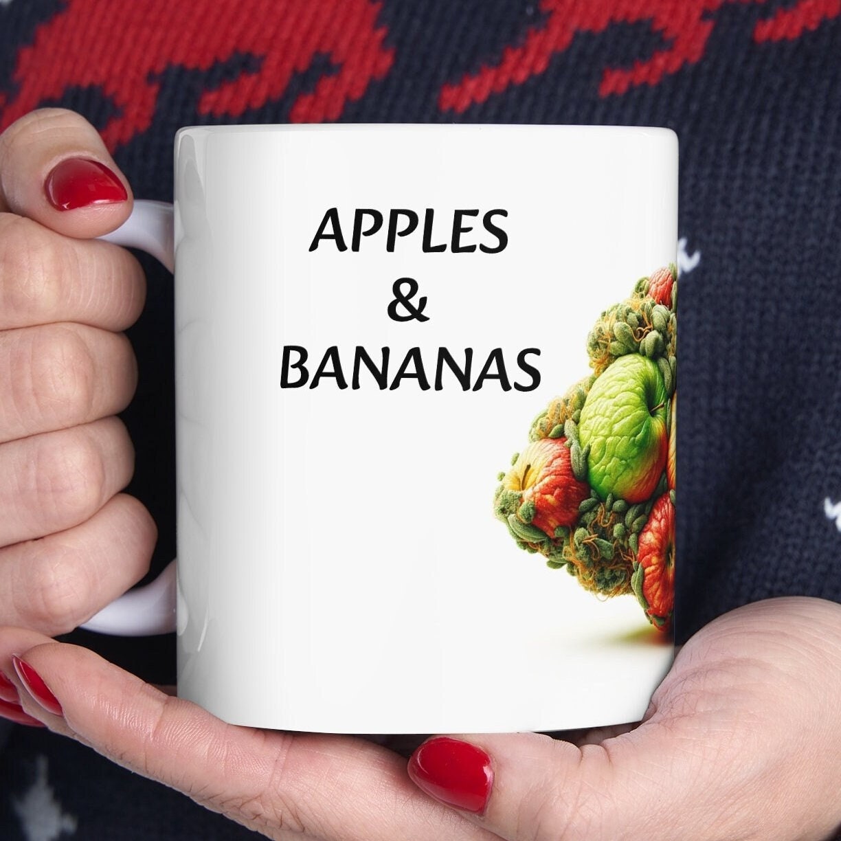 APPLES & BANANAS - Weed Coffee Mug (11oz) - Perfect Strains Gift for Smokers, Stoners, Growers; Wake and Bake / 420 Weed Mug, Marijuana Gift