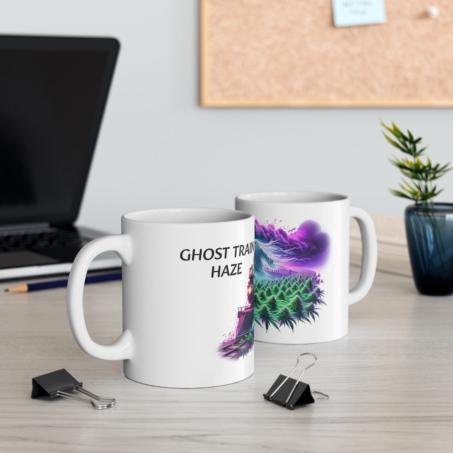 GHOST TRAIN HAZE - Weed Coffee Mug (11oz) - Perfect Strains Gift for Smokers, Stoners, Growers; Wake and Bake / 420 Weed Mug, Marijuana Gift
