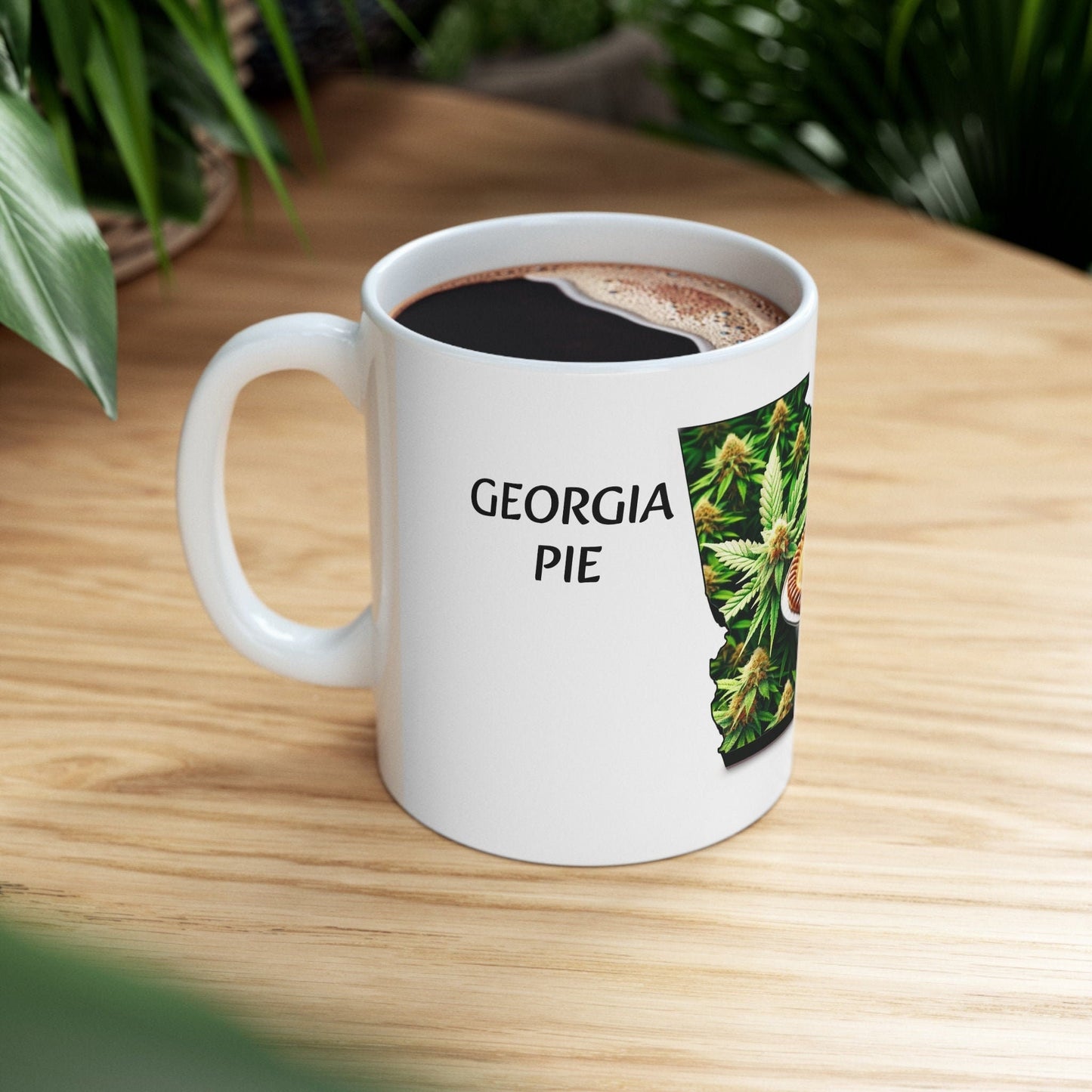 GEOGIA PIE - Weed Coffee Mug (11oz) - Perfect Strains Gift for Smokers, Stoners, Growers; Wake and Bake Mug / 420 Weed Mug, Marijuana Gift
