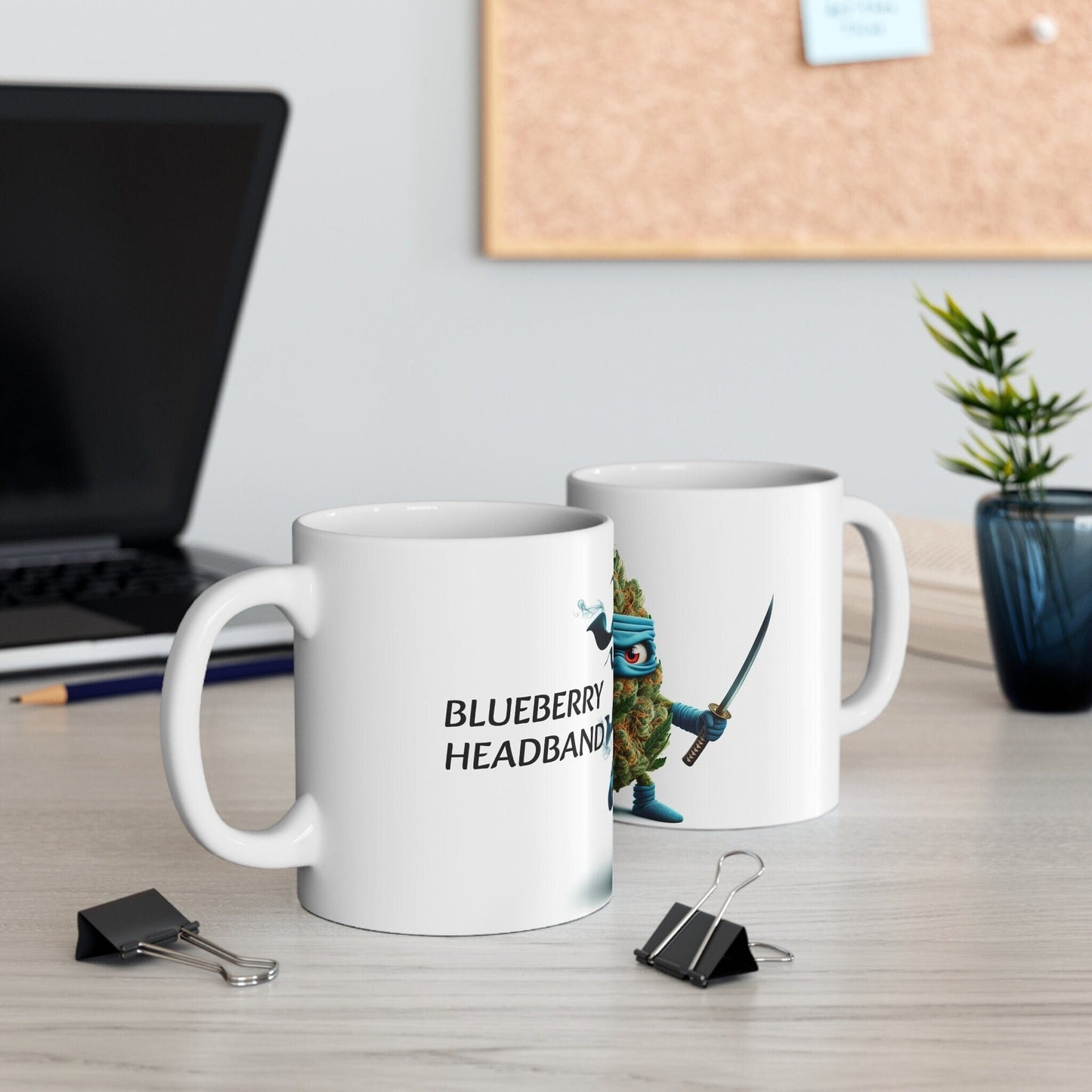 BLUEBERRY HEADBAND - Weed Coffee Mug (11oz) - Perfect Strains Gift for Smokers, Stoners, Growers; Wake & Bake / 420 Weed Mug, Marijuana Gift