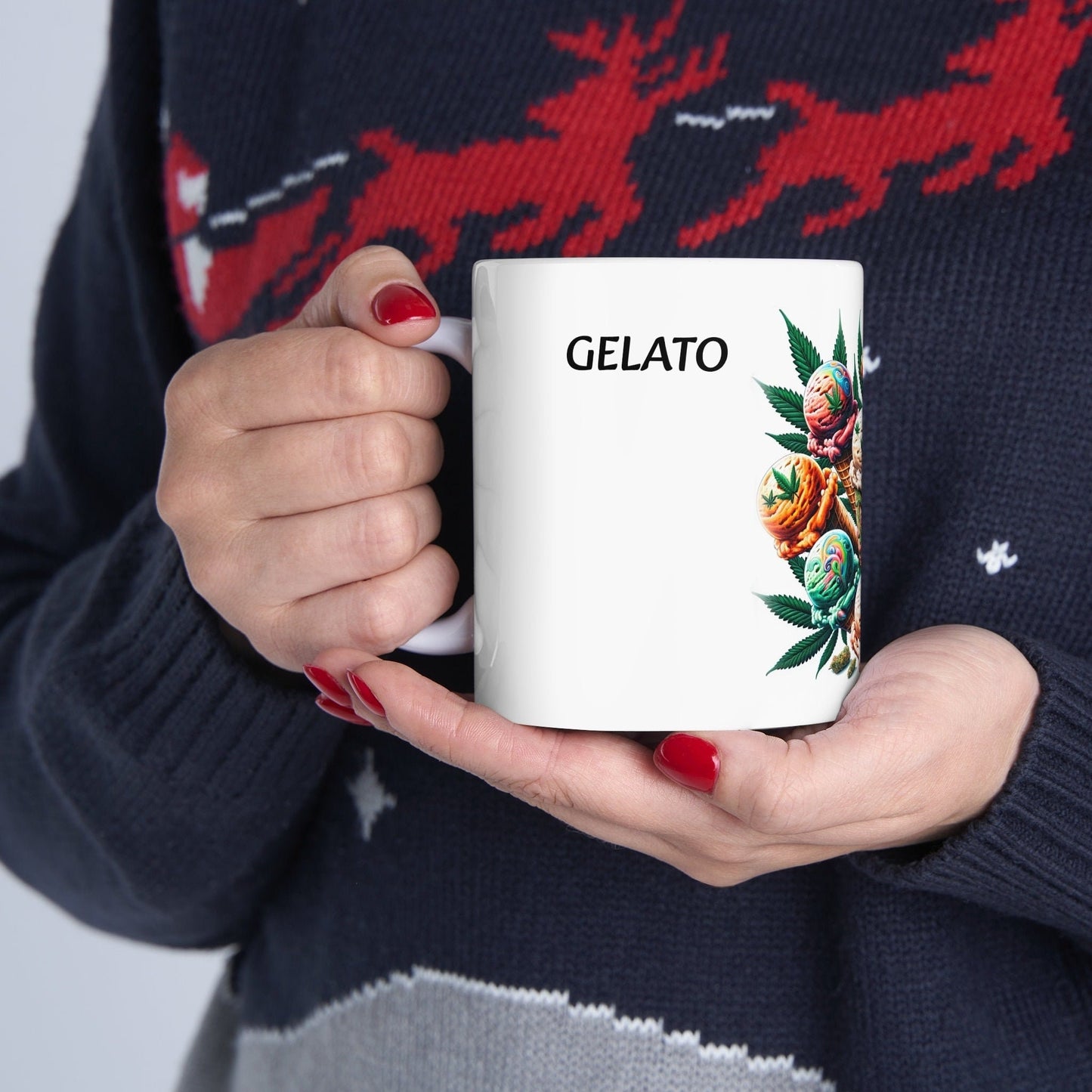 GELATO - Weed Coffee Mug (11oz) - Perfect Strains Gift for Smokers, Stoners, Growers; Wake and Bake Mug / 420 Weed Mug, Marijuana Gift