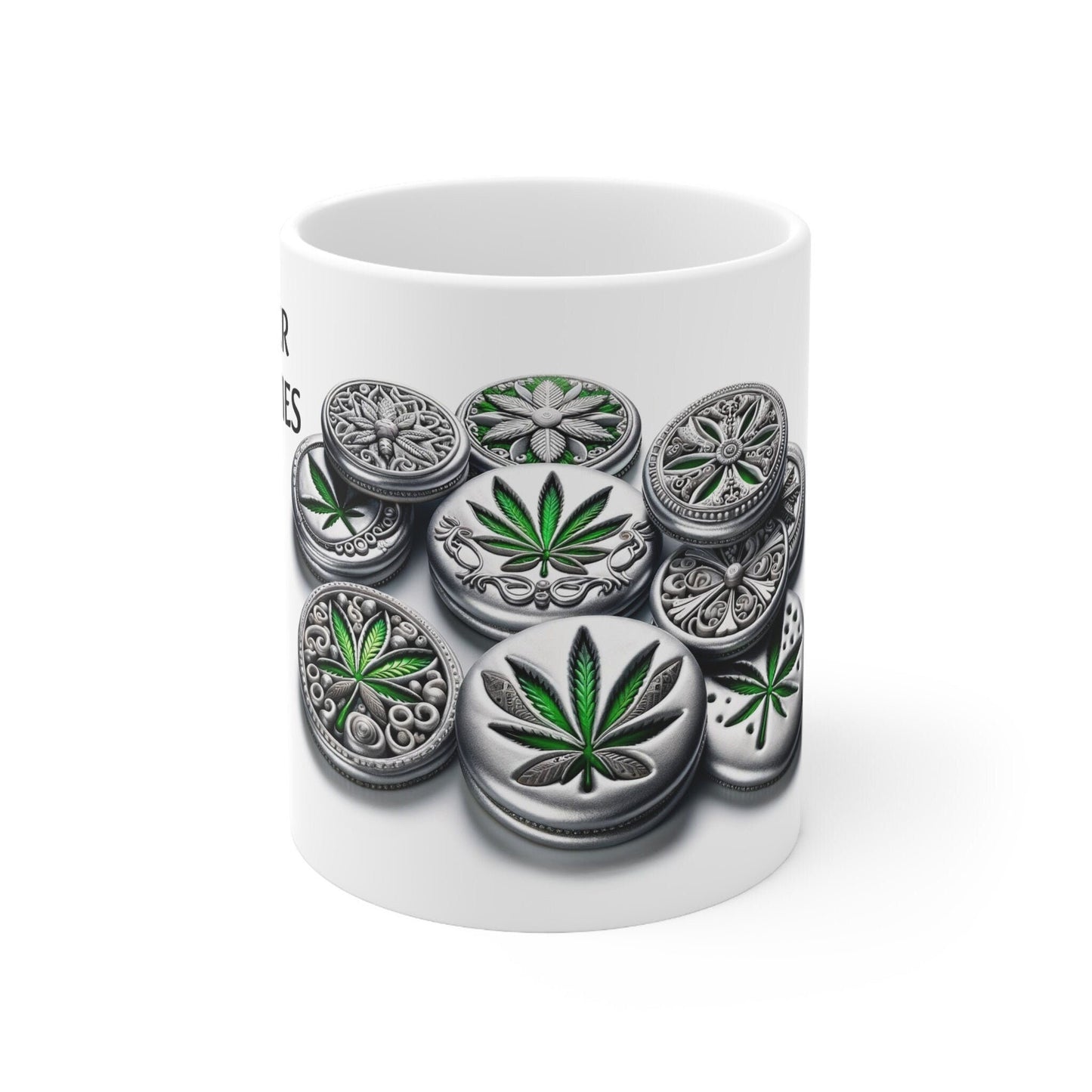 SILVER COOKIES - Weed Coffee Mug (11oz) - Perfect Strains Gift for Smokers, Stoners, Growers; Wake & Bake Mug / 420 Weed Mug, Marijuana Gift