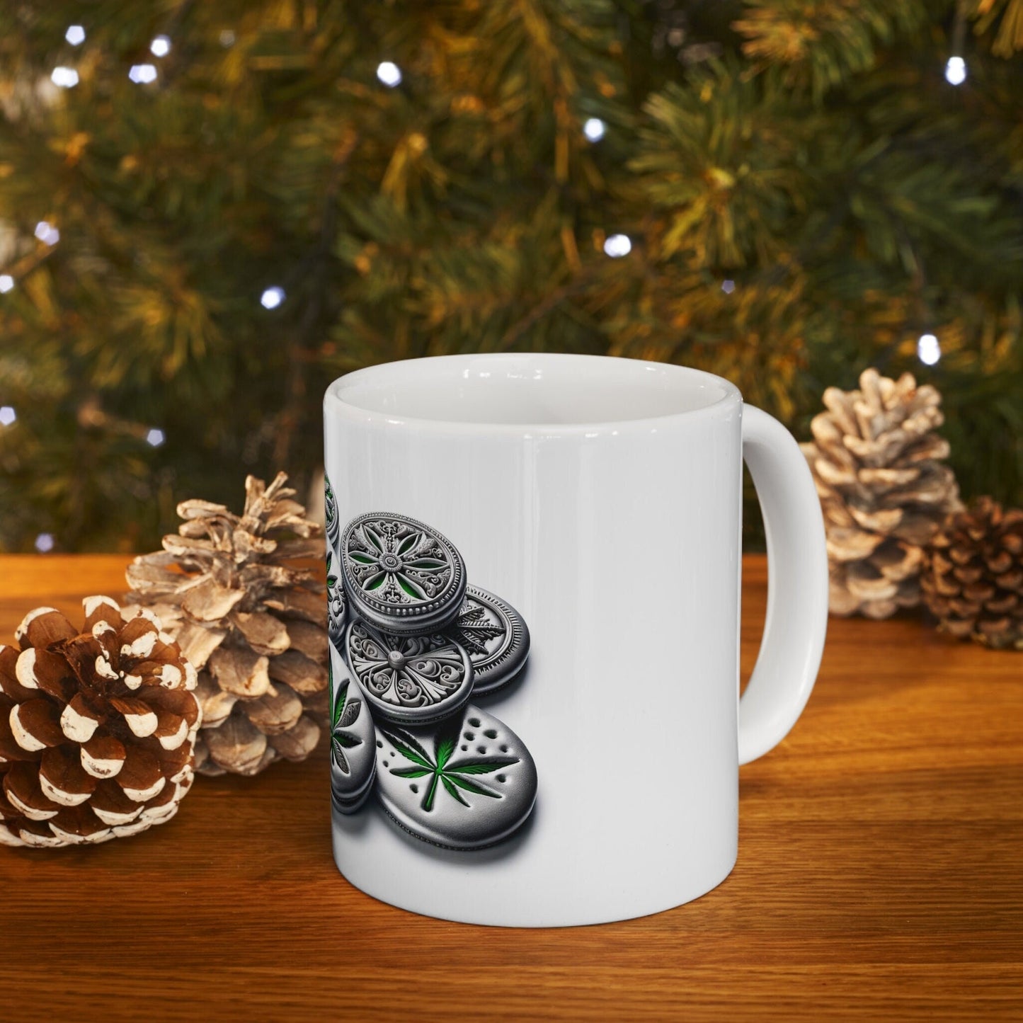 SILVER COOKIES - Weed Coffee Mug (11oz) - Perfect Strains Gift for Smokers, Stoners, Growers; Wake & Bake Mug / 420 Weed Mug, Marijuana Gift