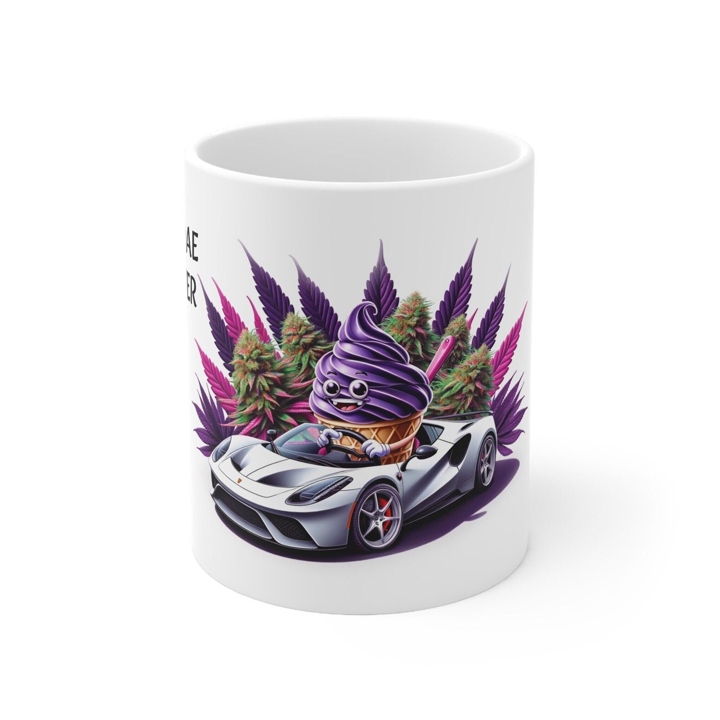 SUNDAE DRIVER - Weed Coffee Mug (11oz) - Perfect Strains Gift for Smokers, Stoners, Growers; Wake & Bake Mug / 420 Weed Mug, Marijuana Gift