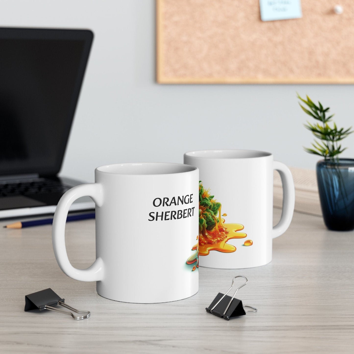 ORANGE SHERBERT - Weed Coffee Mug (11oz) - Perfect Strains Gift for Smokers, Stoners, Growers; Wake and Bake / 420 Weed Mug, Marijuana Gift