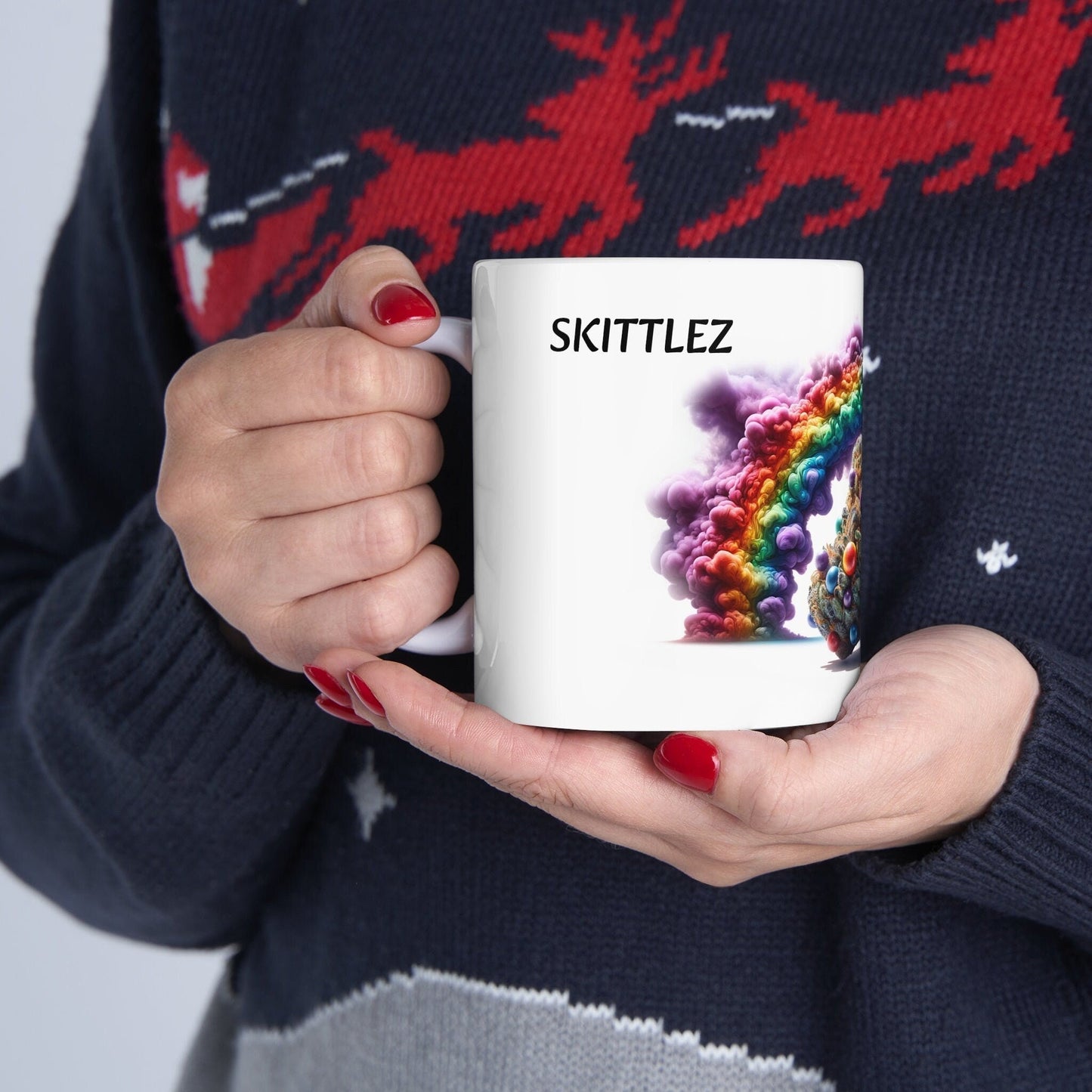 SKITTLEZ - Weed Coffee Mug (11oz) - Perfect Strains Gift for Smokers, Stoners, Growers; Wake and Bake Mug / 420 Weed Mug, Marijuana Gift