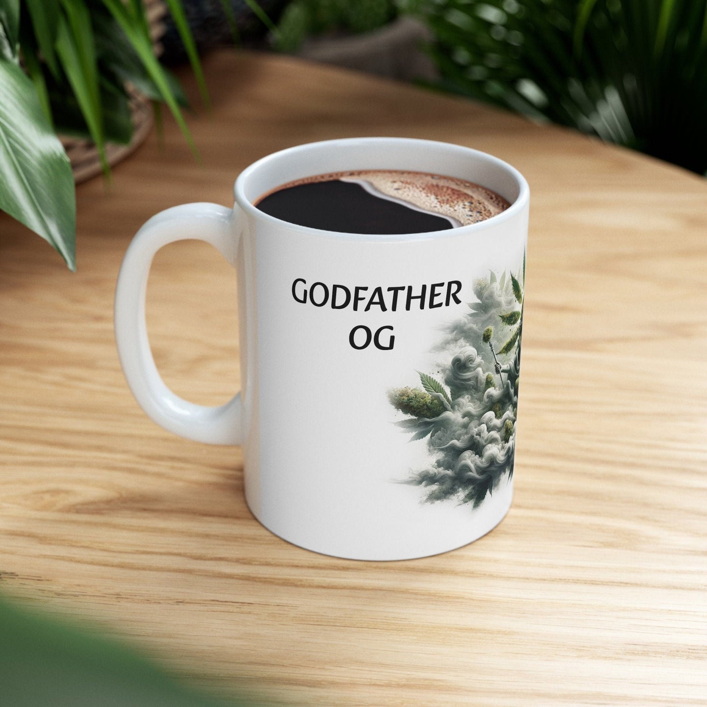 GODFATHER OG - Weed Coffee Mug (11oz) - Perfect Strains Gift for Smokers, Stoners, Growers; Wake and Bake Mug / 420 Weed Mug, Marijuana Gift