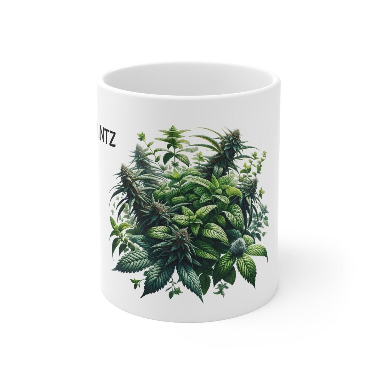 KUSH MINTZ - Weed Coffee Mug (11oz) - Perfect Strains Gift for Smokers, Stoners, Growers; Wake and Bake Mug / 420 Weed Mug, Marijuana Gift