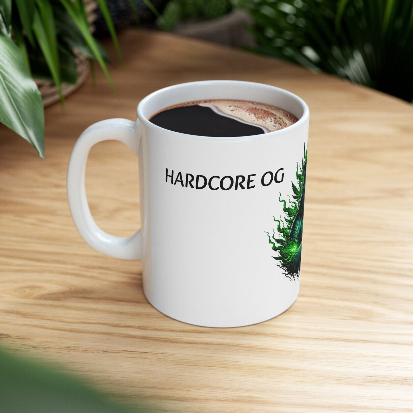 HARDCORE OG - Weed Coffee Mug (11oz) - Perfect Strains Gift for Smokers, Stoners, Growers; Wake and Bake Mug / 420 Weed Mug, Marijuana Gift