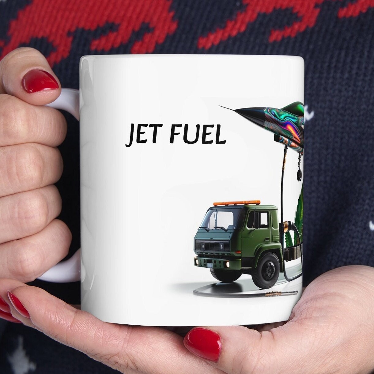 JET FUEL - Weed Coffee Mug (11oz) - Perfect Strains Gift for Smokers, Stoners, Growers; Wake and Bake Mug / 420 Weed Mug, Marijuana Gift