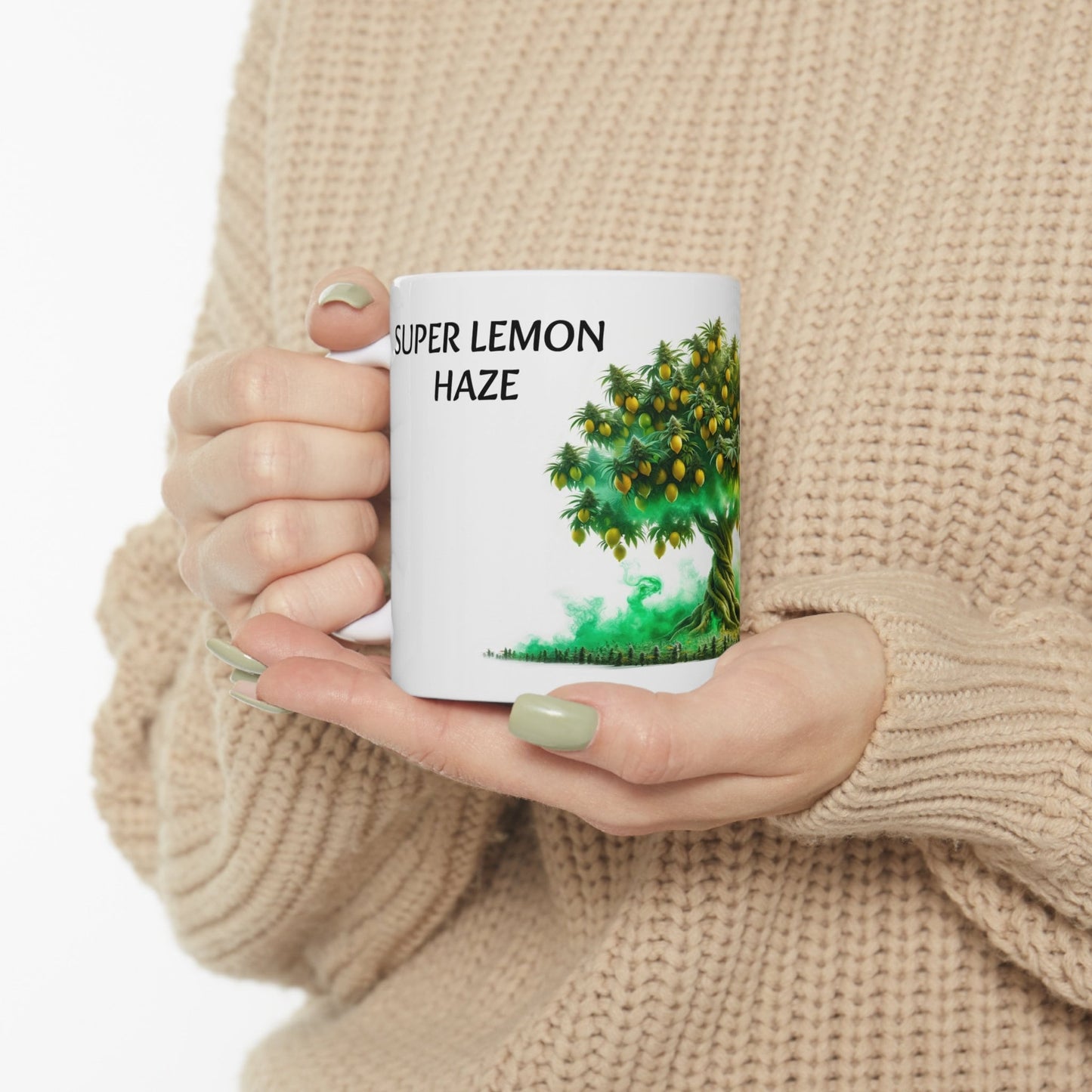 SUPER LEMON HAZE - Weed Coffee Mug (11oz) - Perfect Strains Gift for Smokers, Stoners, Growers; Wake and Bake / 420 Weed Mug, Marijuana Gift