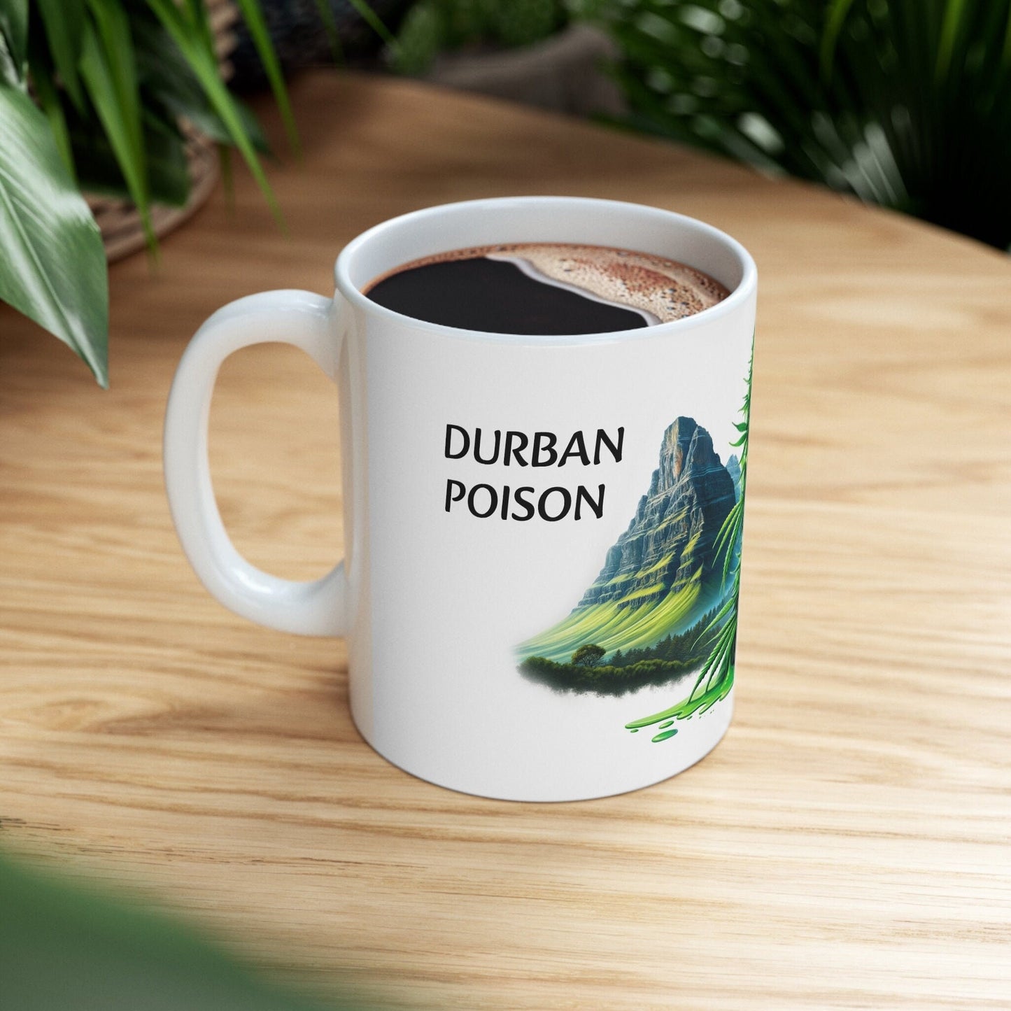 DURBAN POISON - Weed Coffee Mug (11oz) - Perfect Strains Gift for Smokers, Stoners, Growers; Wake & Bake Mug / 420 Weed Mug, Marijuana Gift