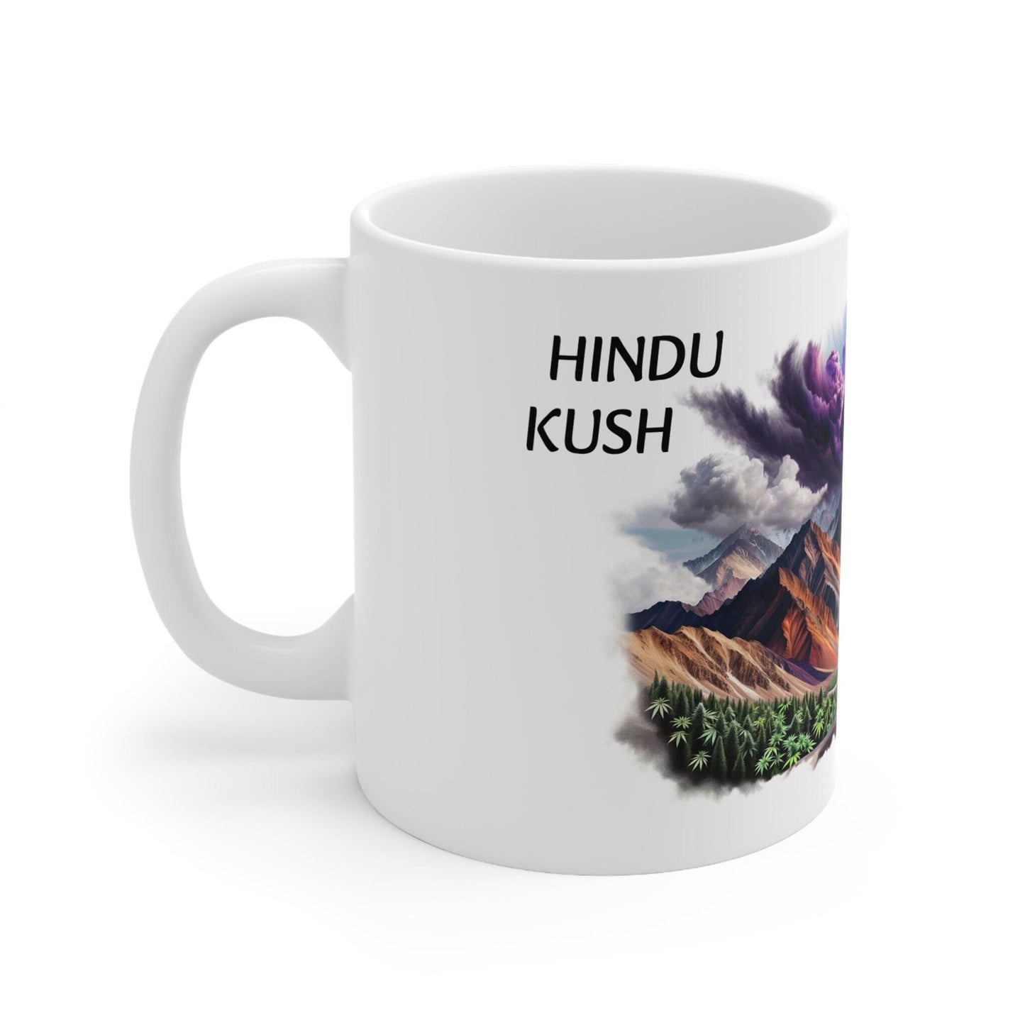 HINDU KUSH - Weed Coffee Mug (11oz) - Perfect Strains Gift for Smokers, Stoners, Growers; Wake and Bake Mug / 420 Weed Mug, Marijuana Gift