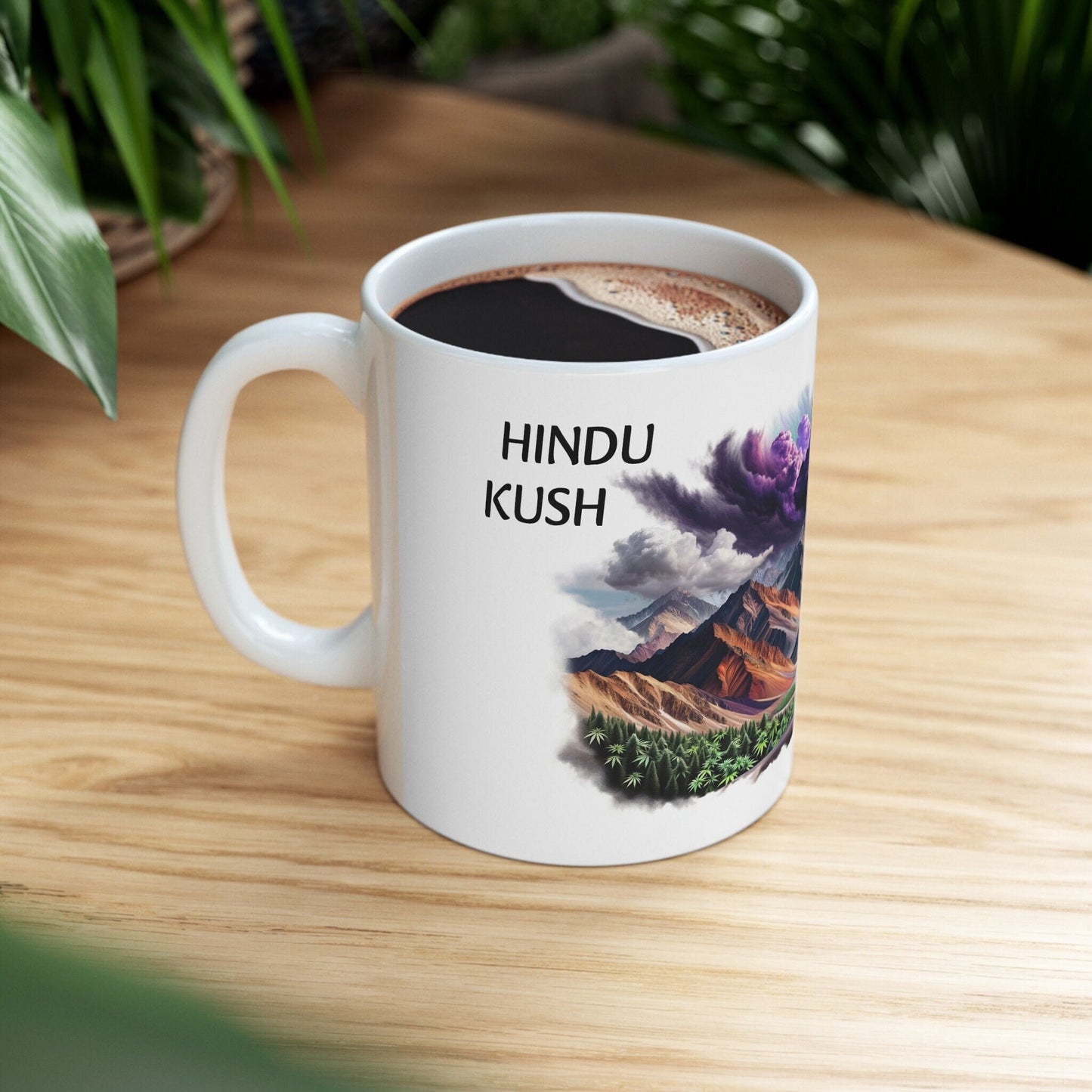 HINDU KUSH - Weed Coffee Mug (11oz) - Perfect Strains Gift for Smokers, Stoners, Growers; Wake and Bake Mug / 420 Weed Mug, Marijuana Gift