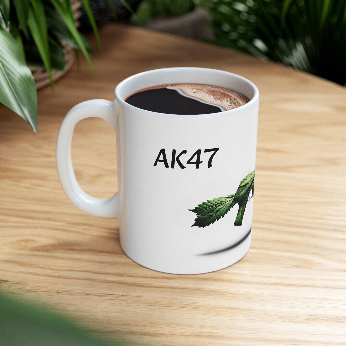 AK47 - Weed Coffee Mug (11oz) - Perfect Gift for Smokers, Stoners, Growers; Wake and Bake Mug / 420 Weed Mug, Marijuana Gift