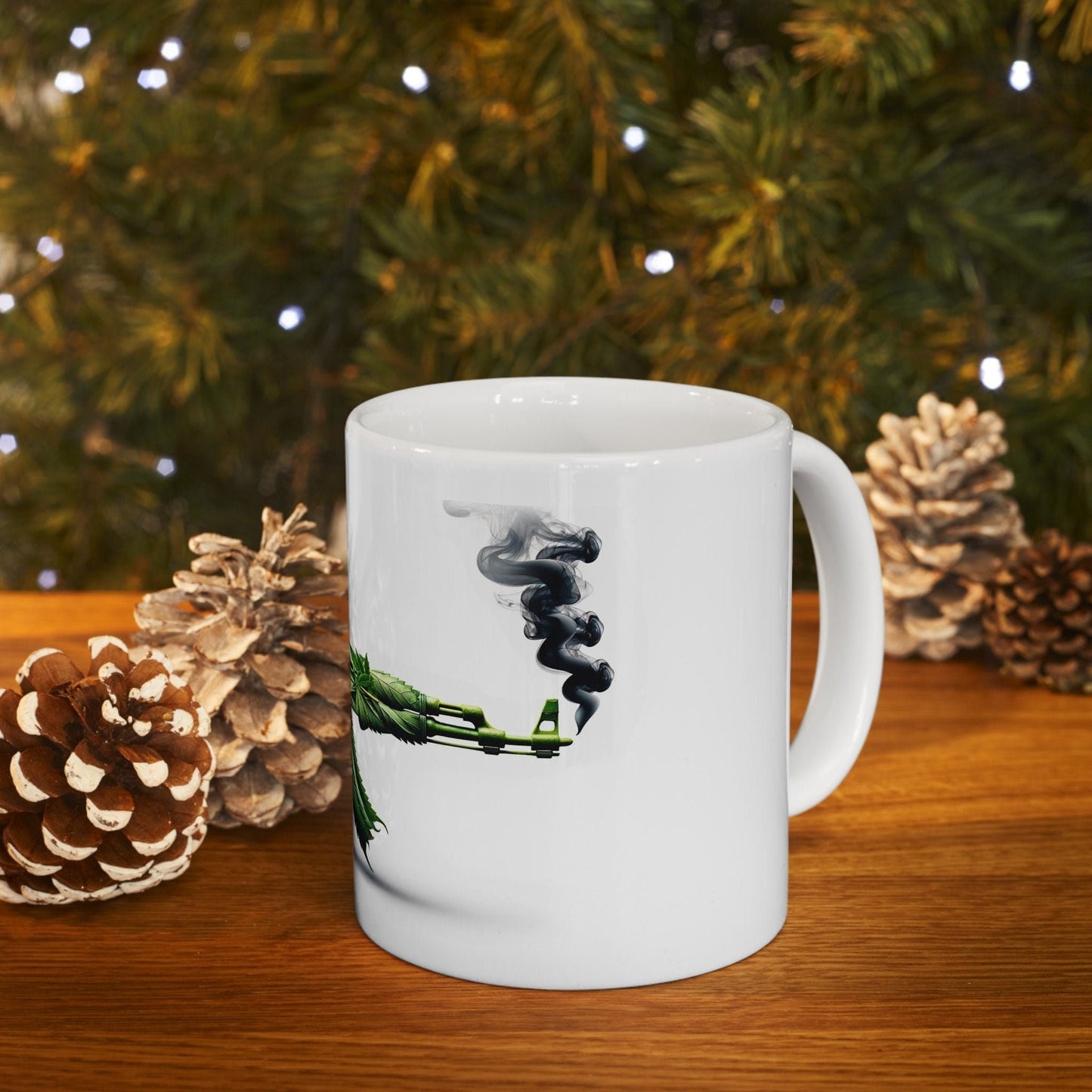 AK47 - Weed Coffee Mug (11oz) - Perfect Gift for Smokers, Stoners, Growers; Wake and Bake Mug / 420 Weed Mug, Marijuana Gift