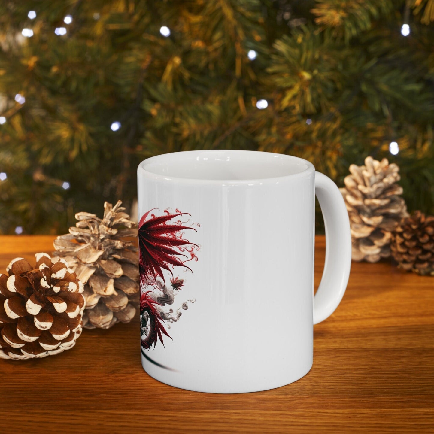 RED DRAGON - Weed Coffee Mug (11oz) - Perfect Strains Gift for Smokers, Stoners, Growers; Wake and Bake Mug / 420 Weed Mug, Marijuana Gift