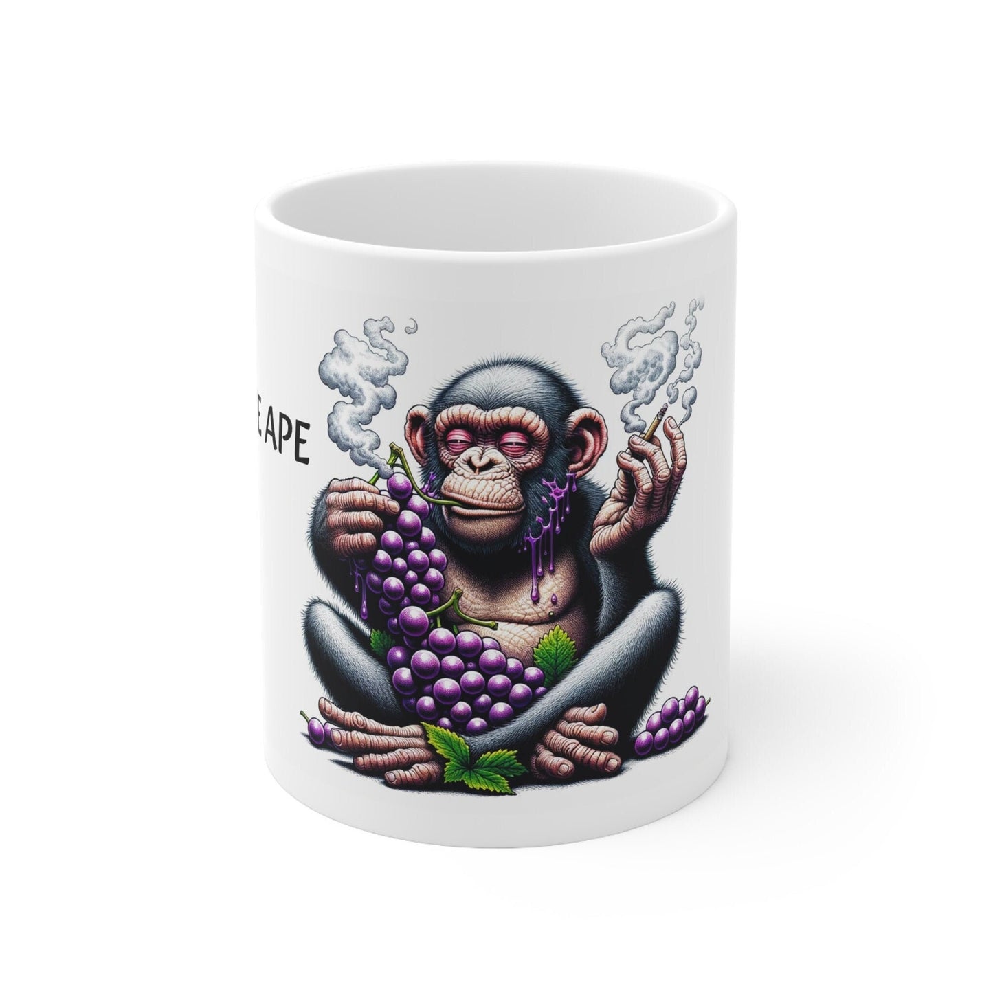 GRAPE APE - Weed Coffee Mug (11oz) - Perfect Strains Gift for Smokers, Stoners, Growers; Wake and Bake Mug / 420 Weed Mug, Marijuana Gift