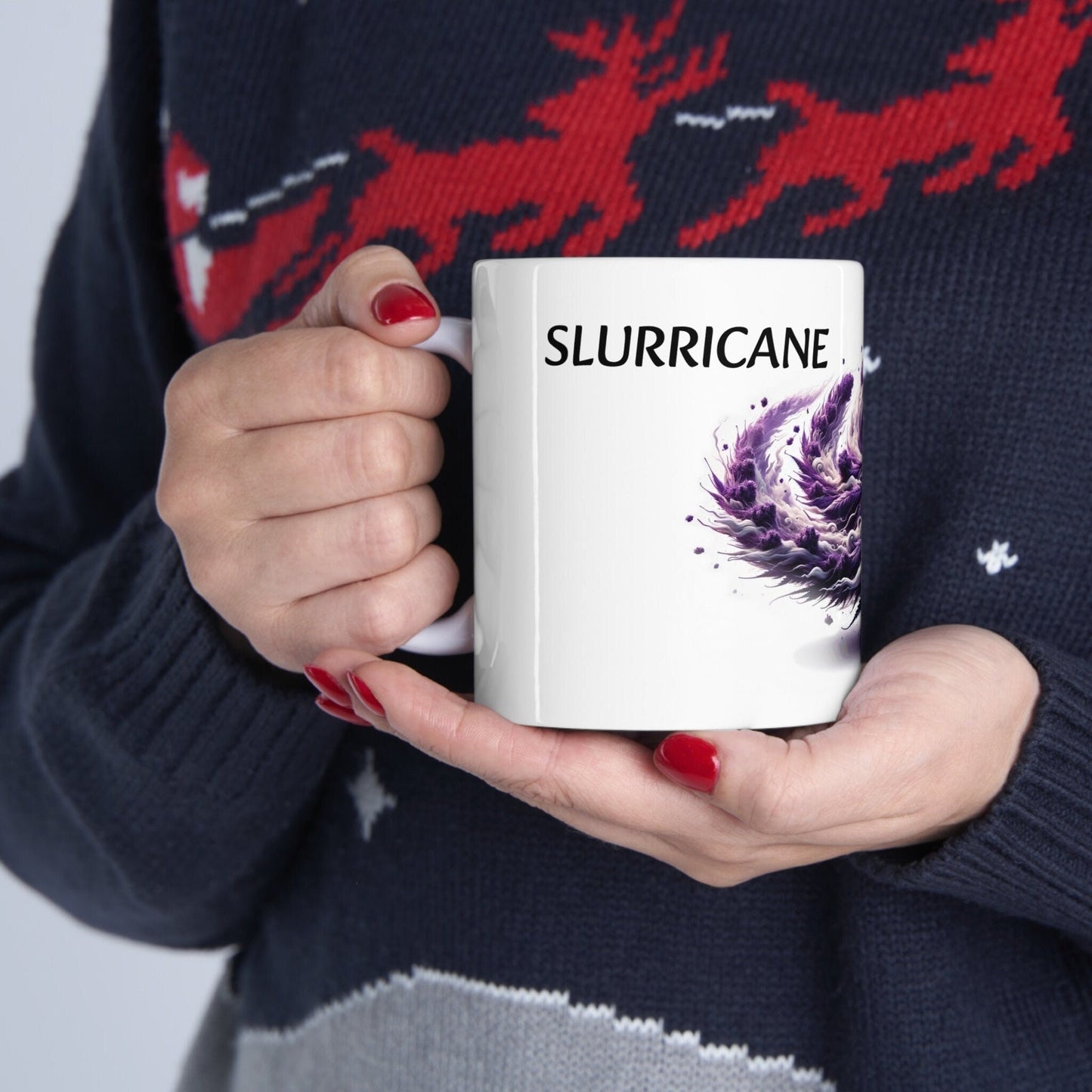 SLURRICANE - Weed Coffee Mug (11oz) - Perfect Strains Gift for Smokers, Stoners, Growers; Wake and Bake Mug / 420 Weed Mug, Marijuana Gift