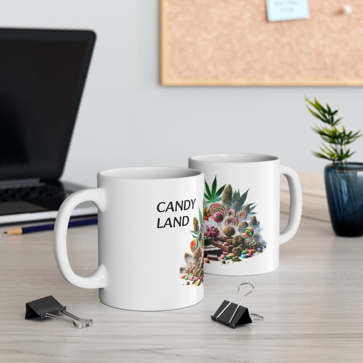 CANDY LAND - Weed Coffee Mug (11oz) - Perfect Strains Gift for Smokers, Stoners, Growers; Wake & Bake Mug / 420 Weed Mug, Marijuana Gift