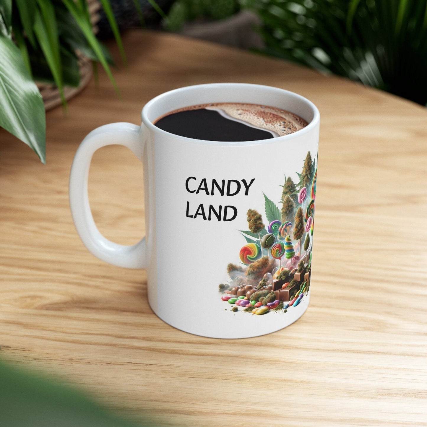 CANDY LAND - Weed Coffee Mug (11oz) - Perfect Strains Gift for Smokers, Stoners, Growers; Wake & Bake Mug / 420 Weed Mug, Marijuana Gift