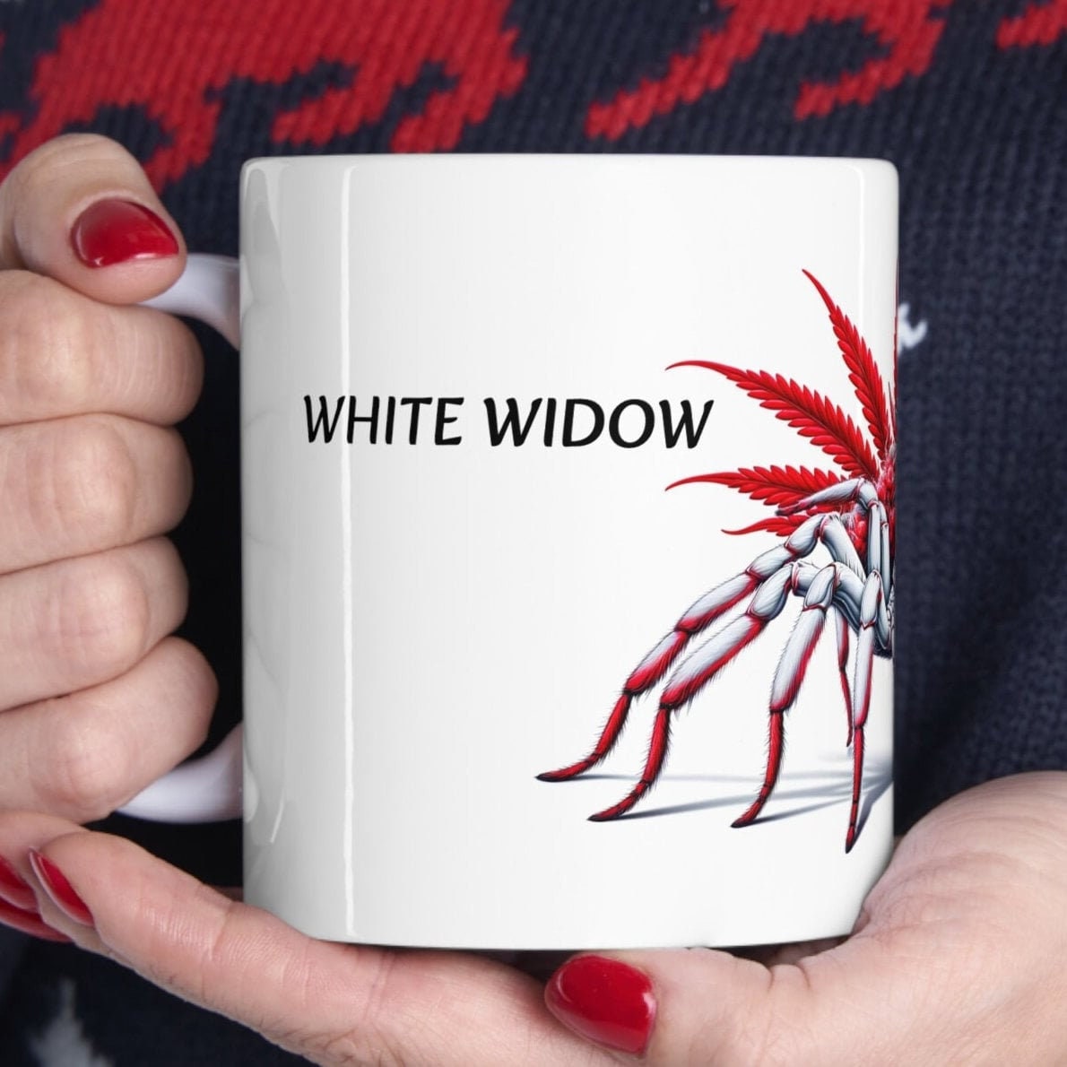 WHITE WIDOW - Weed Coffee Mug (11oz) - Perfect Strains Gift for Smokers, Stoners, Growers; Wake and Bake Mug / 420 Weed Mug, Marijuana Gift