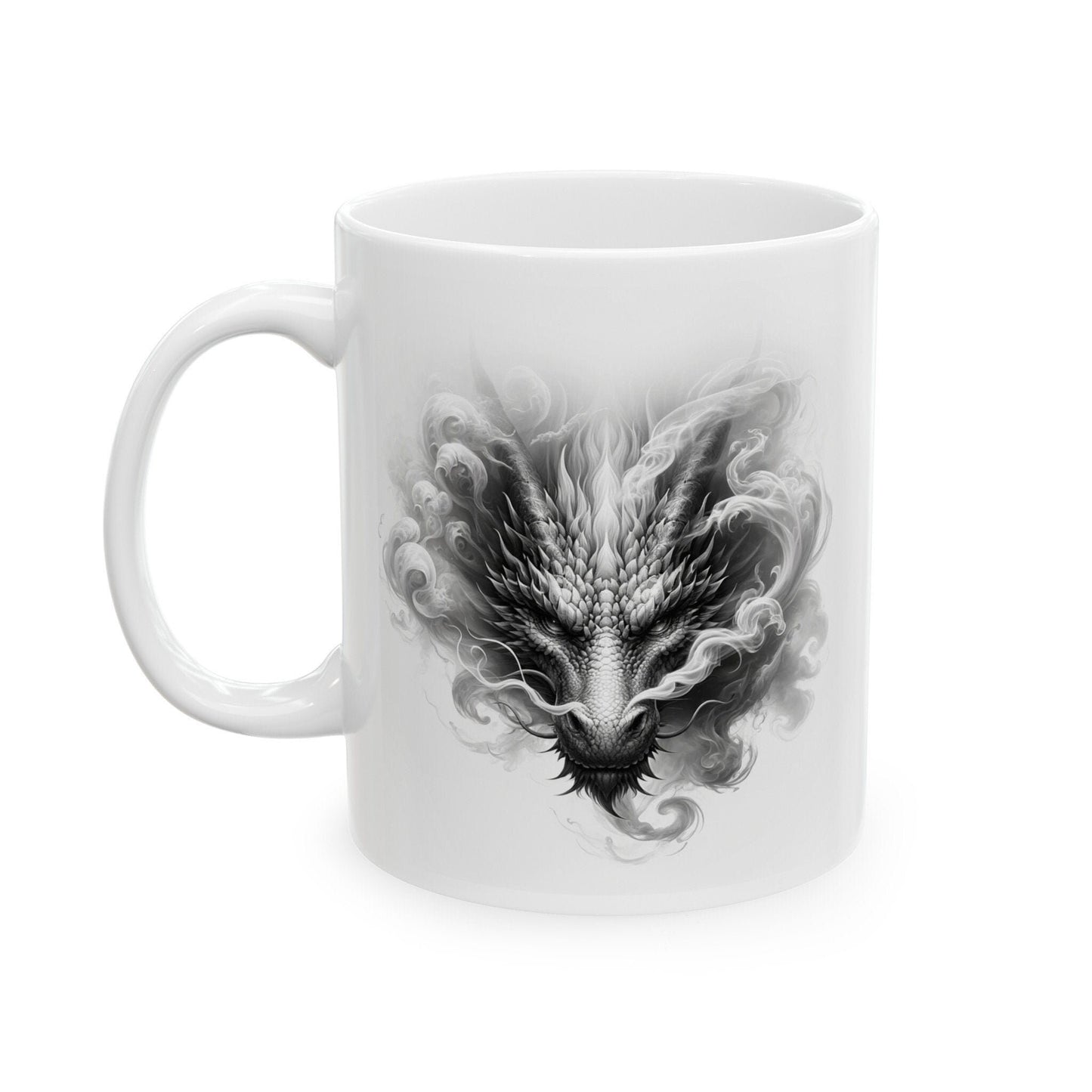 BREATHING DRAGON MUG - 420 Coffee Weed Mug (11oz) - Weed Gift for Stoners, Smokers; Wake & Bake Mug / 420 Mug / Marijuana Gift, Cannabis Mug