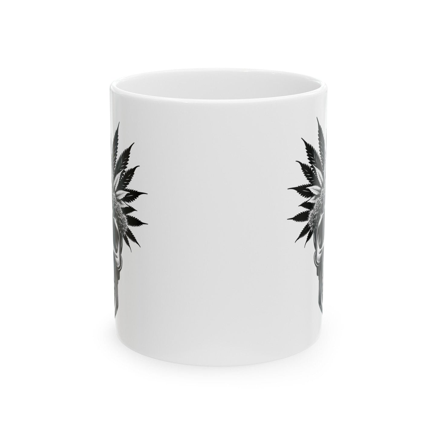 420 WEED SKULL MUG - Coffee Weed Mug (11oz) - Weed Gift for Stoners, Smokers; Wake & Bake Mug / 420 Weed Mug / Marijuana Gift, Cannabis Mug