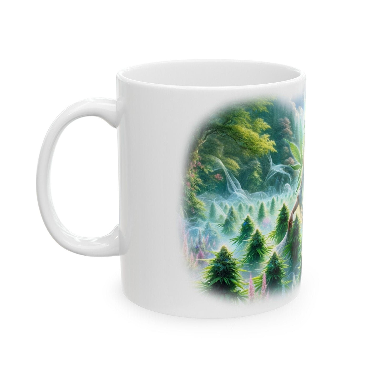 NATURE WEED GODDESS - 420 Coffee Weed Mug (11oz) - Weed Stoner Gift, Smokers; Wake & Bake Mug / 420 Weed Mug / Marijuana Gift, Cannabis Mug