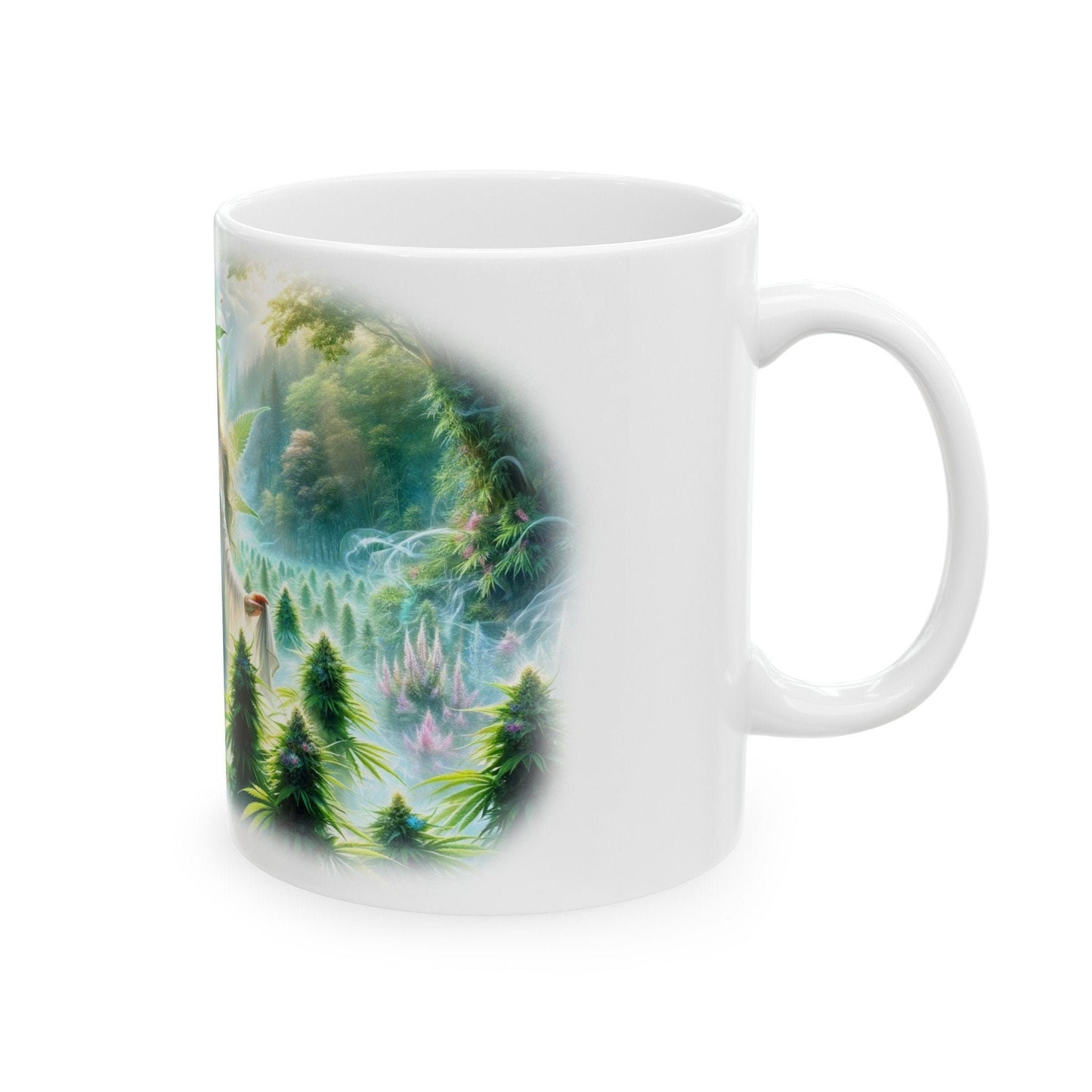 NATURE WEED GODDESS - 420 Coffee Weed Mug (11oz) - Weed Stoner Gift, Smokers; Wake & Bake Mug / 420 Weed Mug / Marijuana Gift, Cannabis Mug