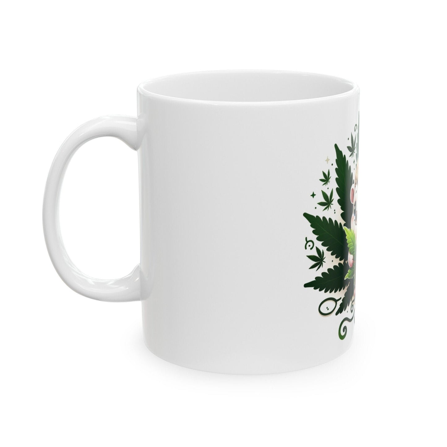 WEED HEDGEHOG MUG - Coffee Weed Mug (11oz) - Weed Stoner Gift, Smokers; Wake and Bake Mug / 420 Weed Mug / Marijuana Gift, 420 Cannabis Mug