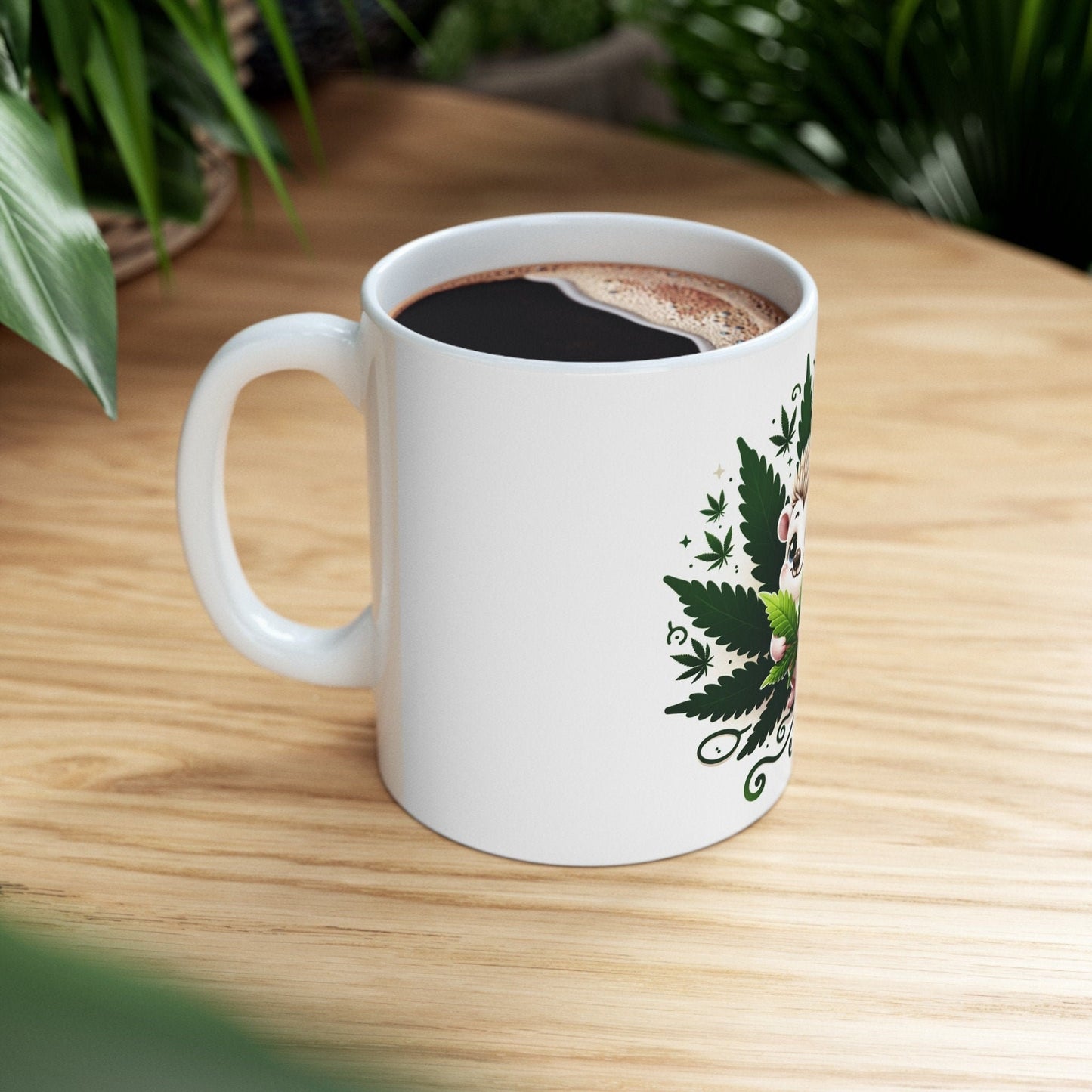 WEED HEDGEHOG MUG - Coffee Weed Mug (11oz) - Weed Stoner Gift, Smokers; Wake and Bake Mug / 420 Weed Mug / Marijuana Gift, 420 Cannabis Mug