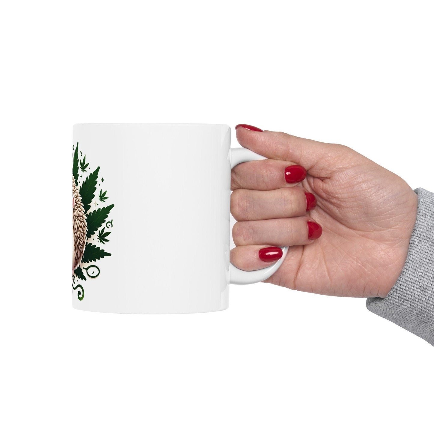WEED HEDGEHOG MUG - Coffee Weed Mug (11oz) - Weed Stoner Gift, Smokers; Wake and Bake Mug / 420 Weed Mug / Marijuana Gift, 420 Cannabis Mug