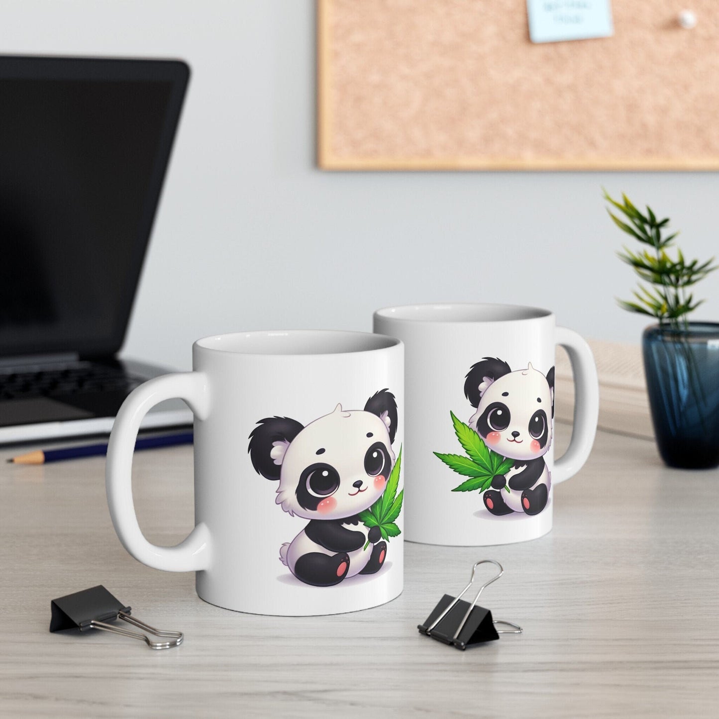 CUTE WEED PANDA - Coffee Weed Mug (11oz) - Weed Gift for Stoners, Smoker; Wake & Bake Mug / 420 Weed Mug / Marijuana Gift, 420 Cannabis Mug