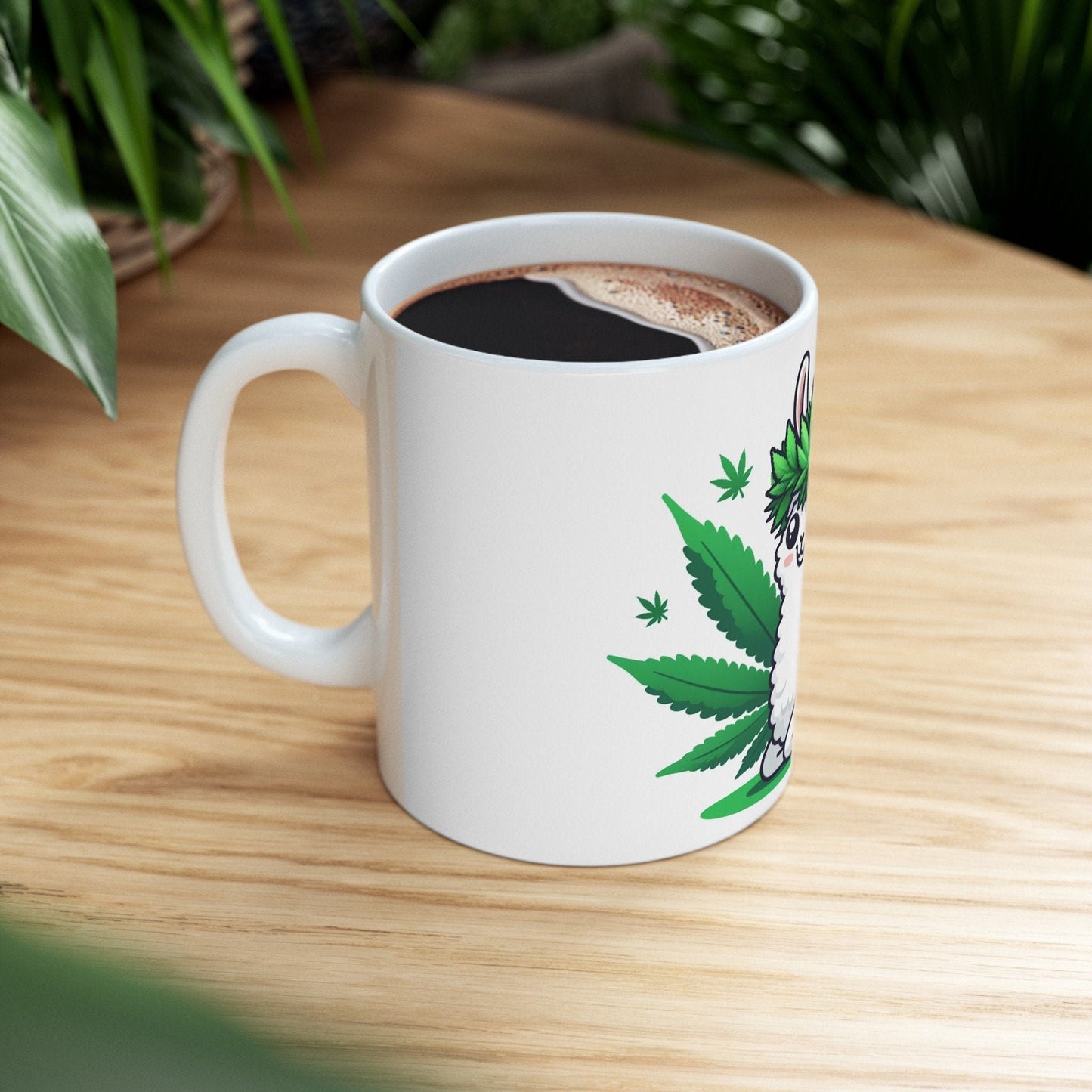420 WEED LLAMA - Coffee Weed Mug (11oz) - Weed Gift for Stoners, Smoker; Wake & Bake Mug / 420 Weed Mug / Marijuana Gift, 420 Cannabis Mug