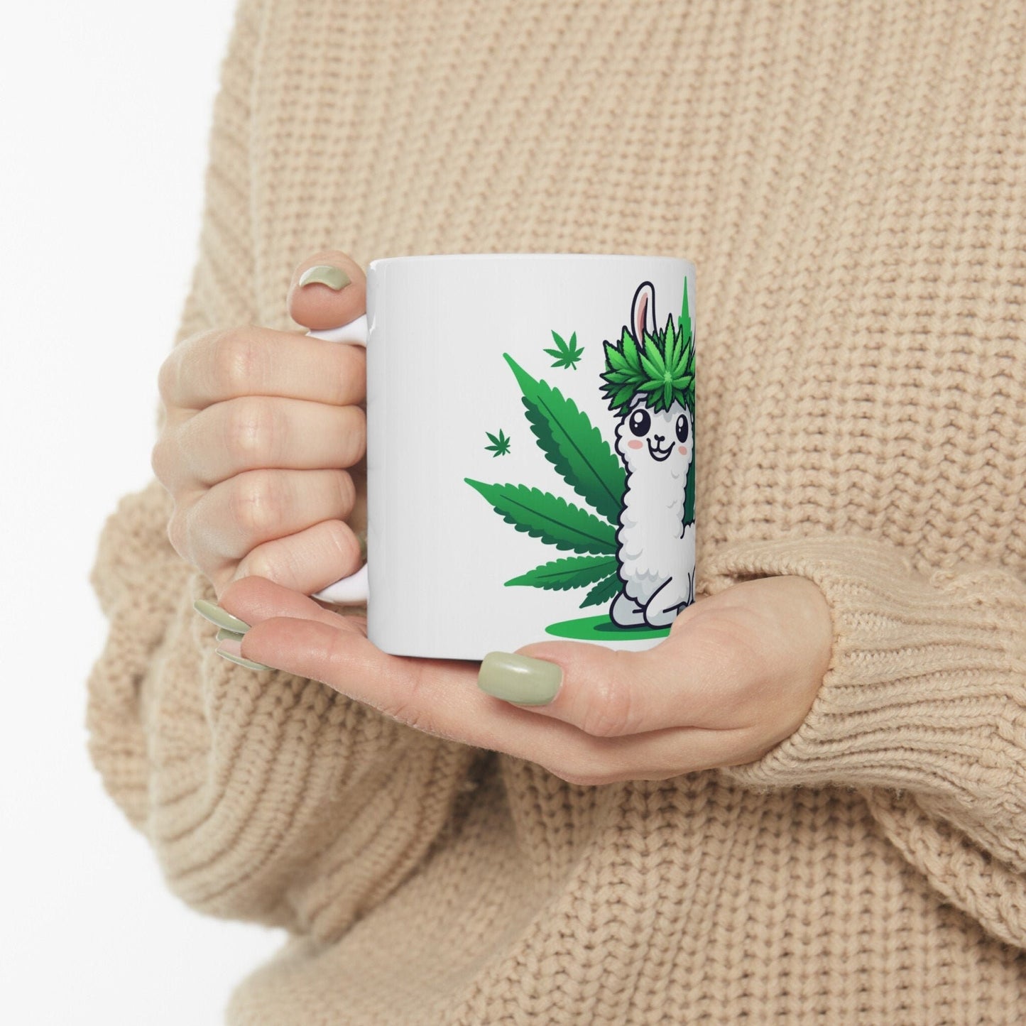 420 WEED LLAMA - Coffee Weed Mug (11oz) - Weed Gift for Stoners, Smoker; Wake & Bake Mug / 420 Weed Mug / Marijuana Gift, 420 Cannabis Mug