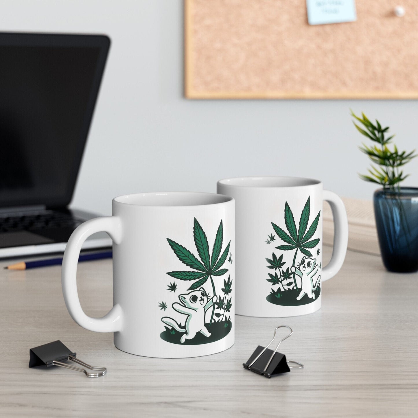 420 WEED KITTY - Coffee Weed Mug (11oz) - Weed Gift for Stoners, Smoker; Wake & Bake Mug / 420 Weed Mug / Marijuana Gift, 420 Cannabis Mug