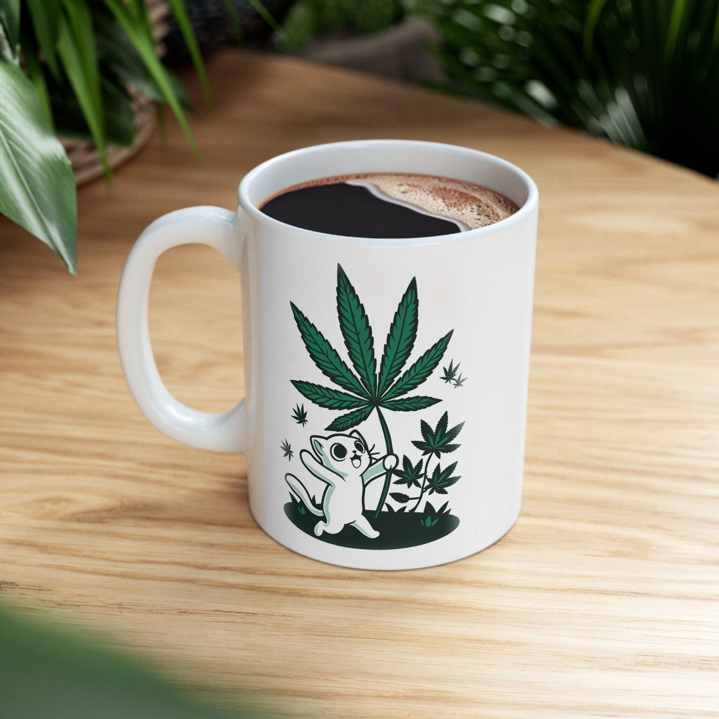 420 WEED KITTY - Coffee Weed Mug (11oz) - Weed Gift for Stoners, Smoker; Wake & Bake Mug / 420 Weed Mug / Marijuana Gift, 420 Cannabis Mug