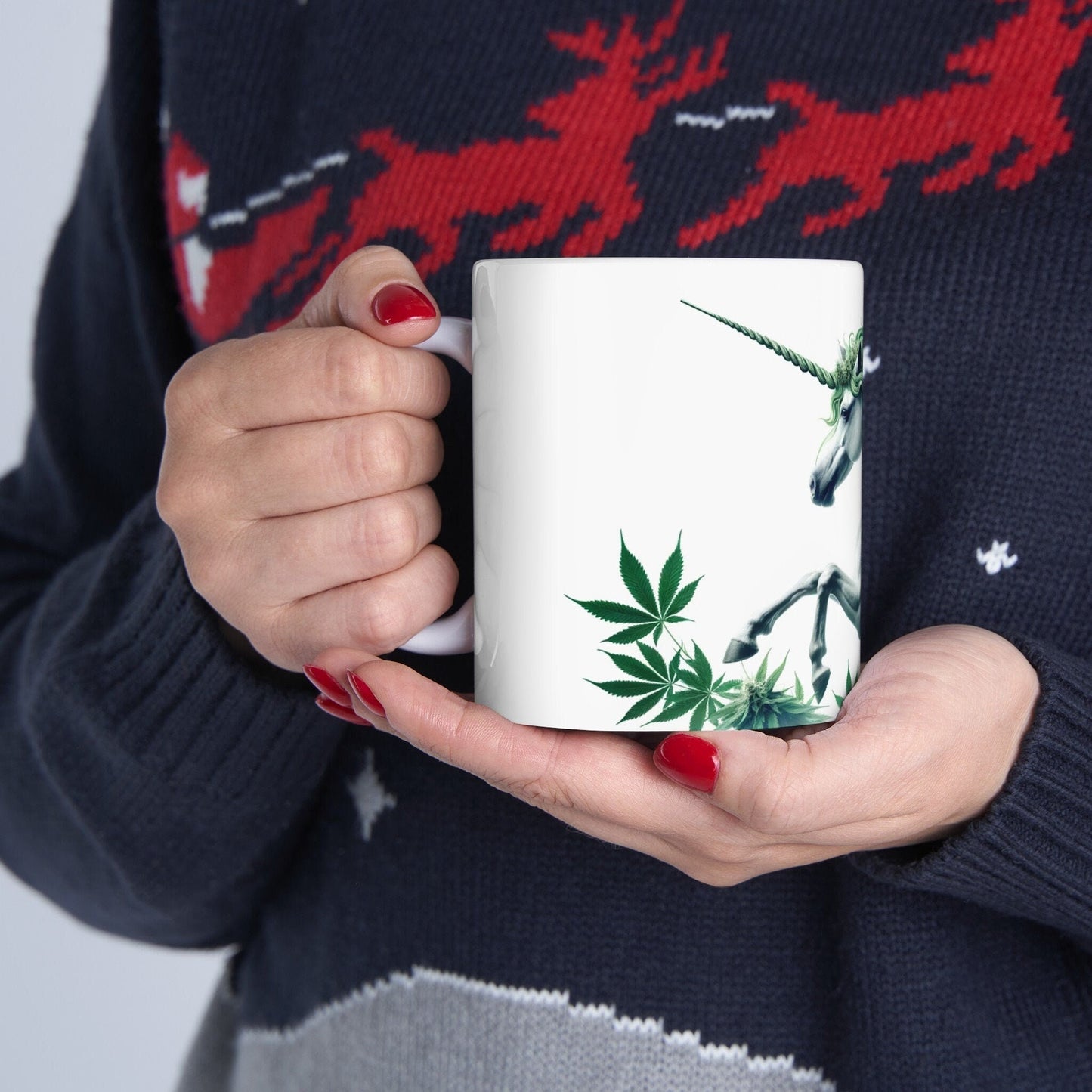 420 WEED UNICORN - Coffee Weed Mug (11oz) - Weed Gift for Stoners, Smoker; Wake & Bake Mug / 420 Weed Mug / Marijuana Gift, 420 Cannabis Mug
