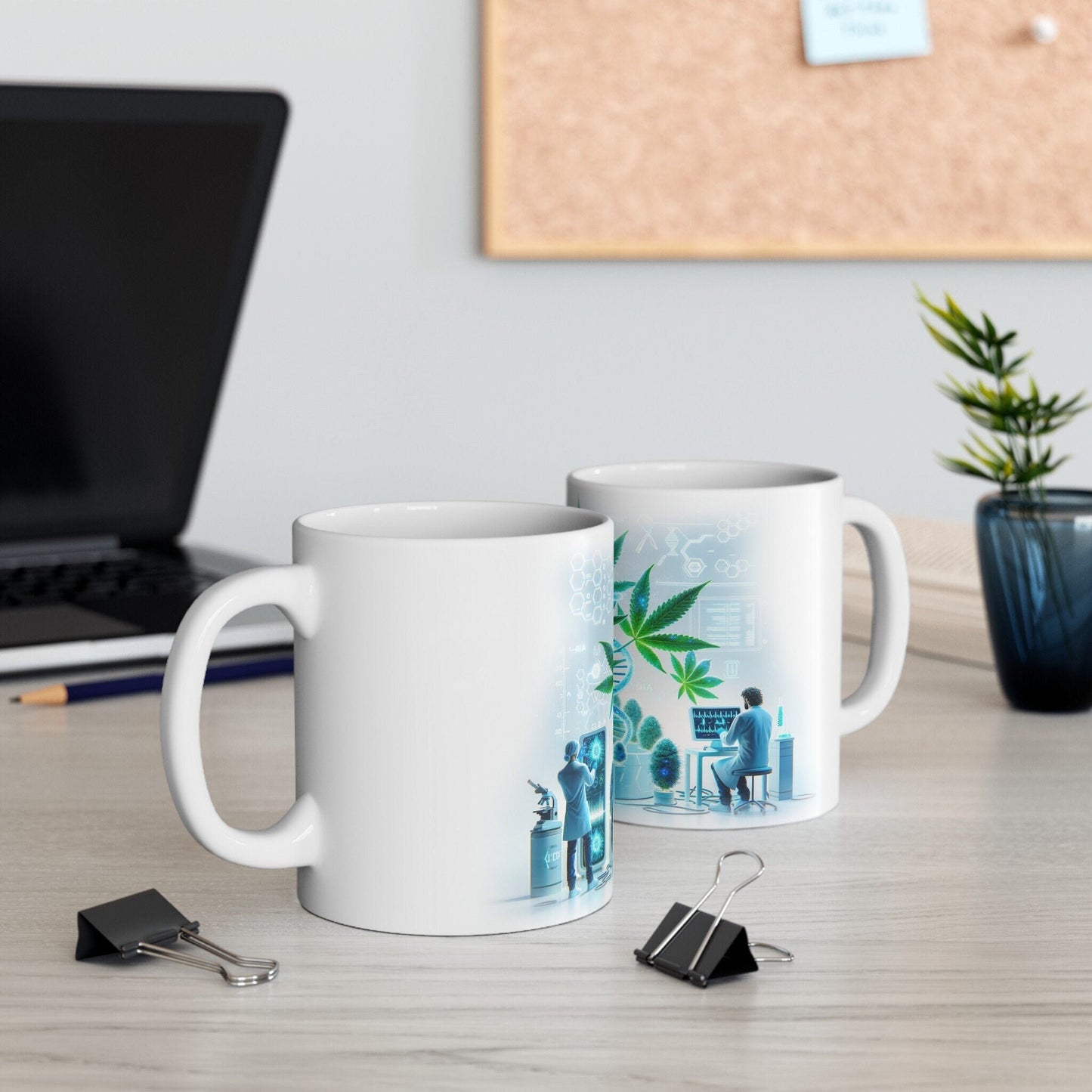 WEED GENETICS - Coffee Weed Mug (11oz) - Weed Gift for Stoners, Smokers; Wake and Bake Mug / 420 Weed Mug / Marijuana Gift, DNA Cannabis Mug
