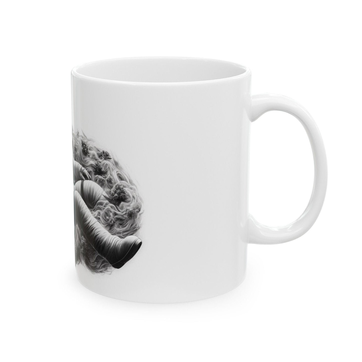 420 ASTRONAUT GLIDING - Coffee Weed Mug (11oz) - 420 Stoner Gift, Smoker; Wake & Bake Mug / 420 Weed Mug / Marijuana Gift, Weed Cannabis Mug