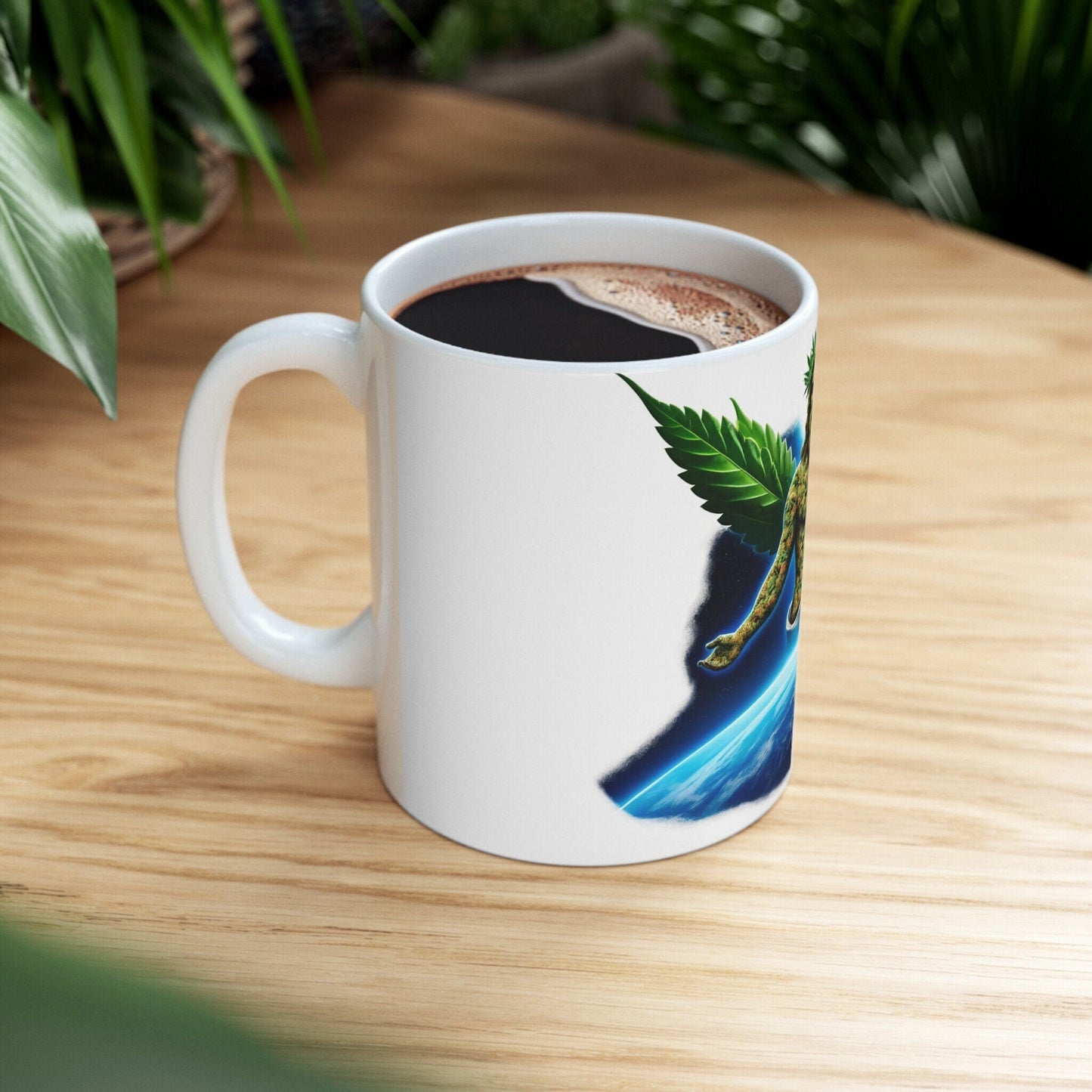UNIVERSE WEED GOD - Coffee Weed Mug (11oz) - Weed Gift for Stoners, Smokers; Wake & Bake Mug / 420 Weed Mug / Marijuana Gift, Cannabis Mug