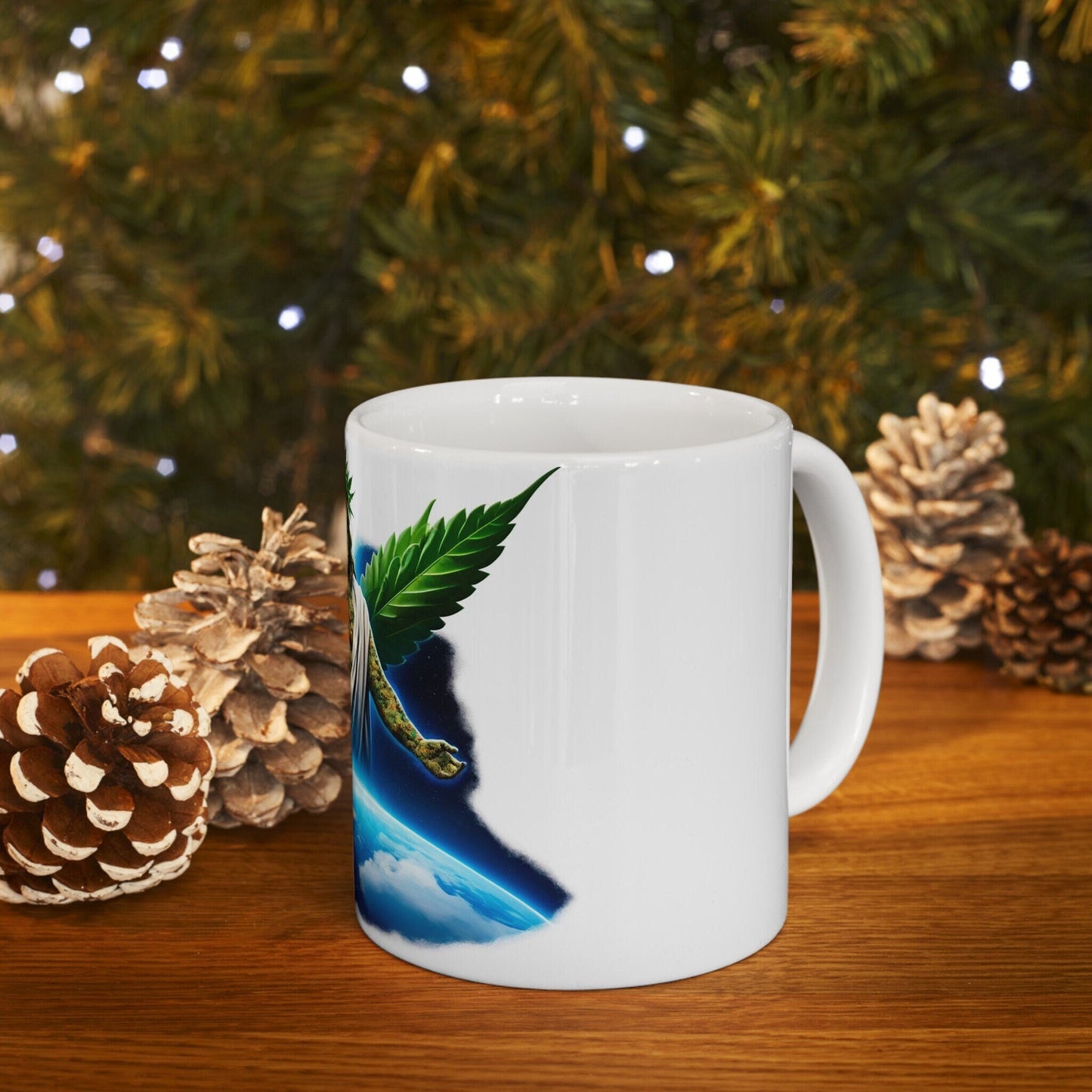 UNIVERSE WEED GOD - Coffee Weed Mug (11oz) - Weed Gift for Stoners, Smokers; Wake & Bake Mug / 420 Weed Mug / Marijuana Gift, Cannabis Mug