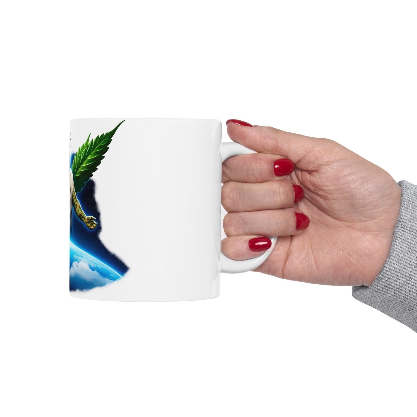 UNIVERSE WEED GOD - Coffee Weed Mug (11oz) - Weed Gift for Stoners, Smokers; Wake & Bake Mug / 420 Weed Mug / Marijuana Gift, Cannabis Mug